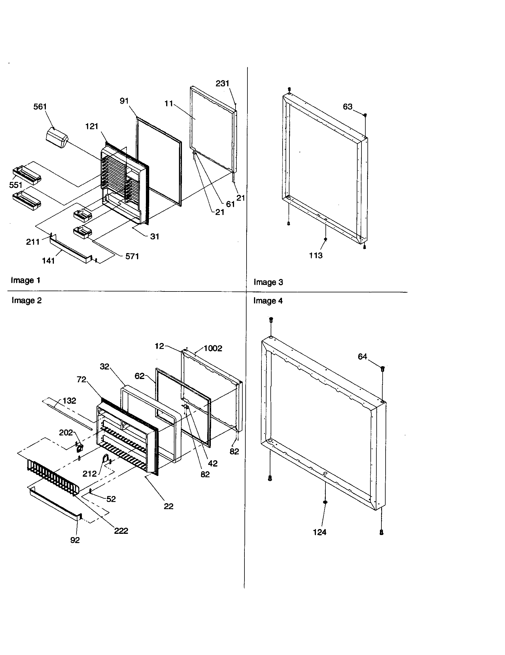 Amana ARB210BAC-PARB210BAC0 door assemblies diagram