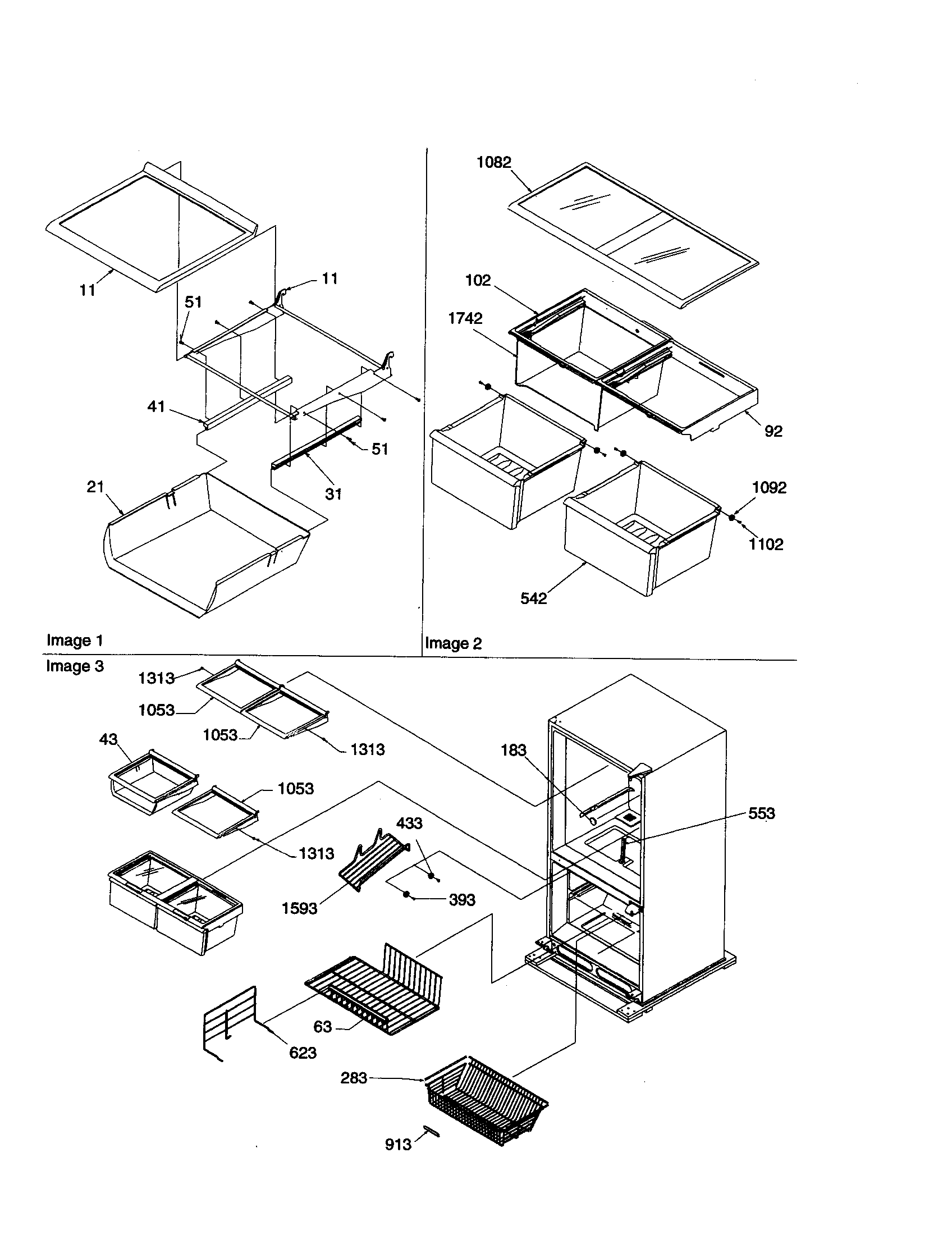 Amana BRF20VCPW-P1321306XW shelving diagram
