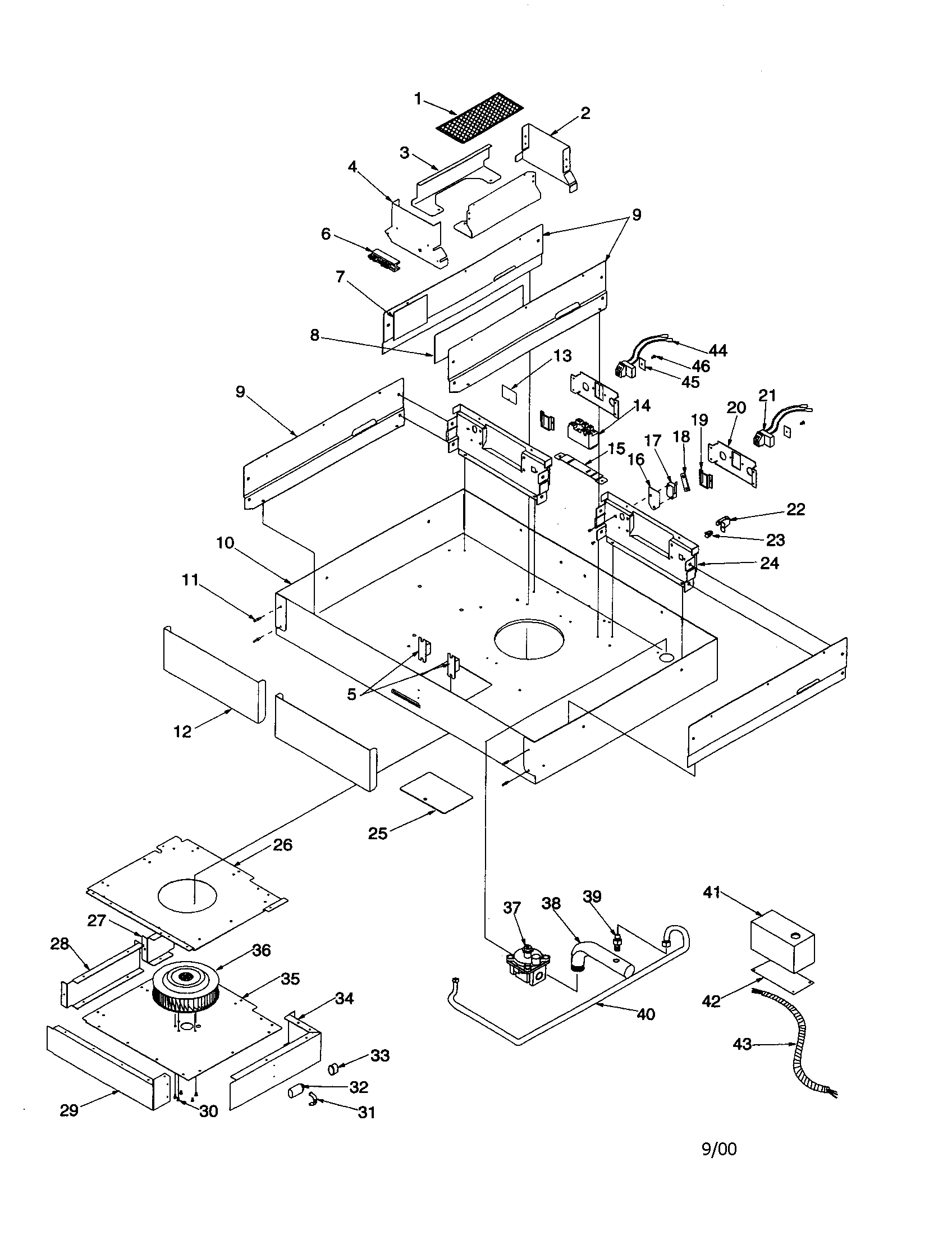 Amana AKGD3050CC-P1131632NCC cavity diagram