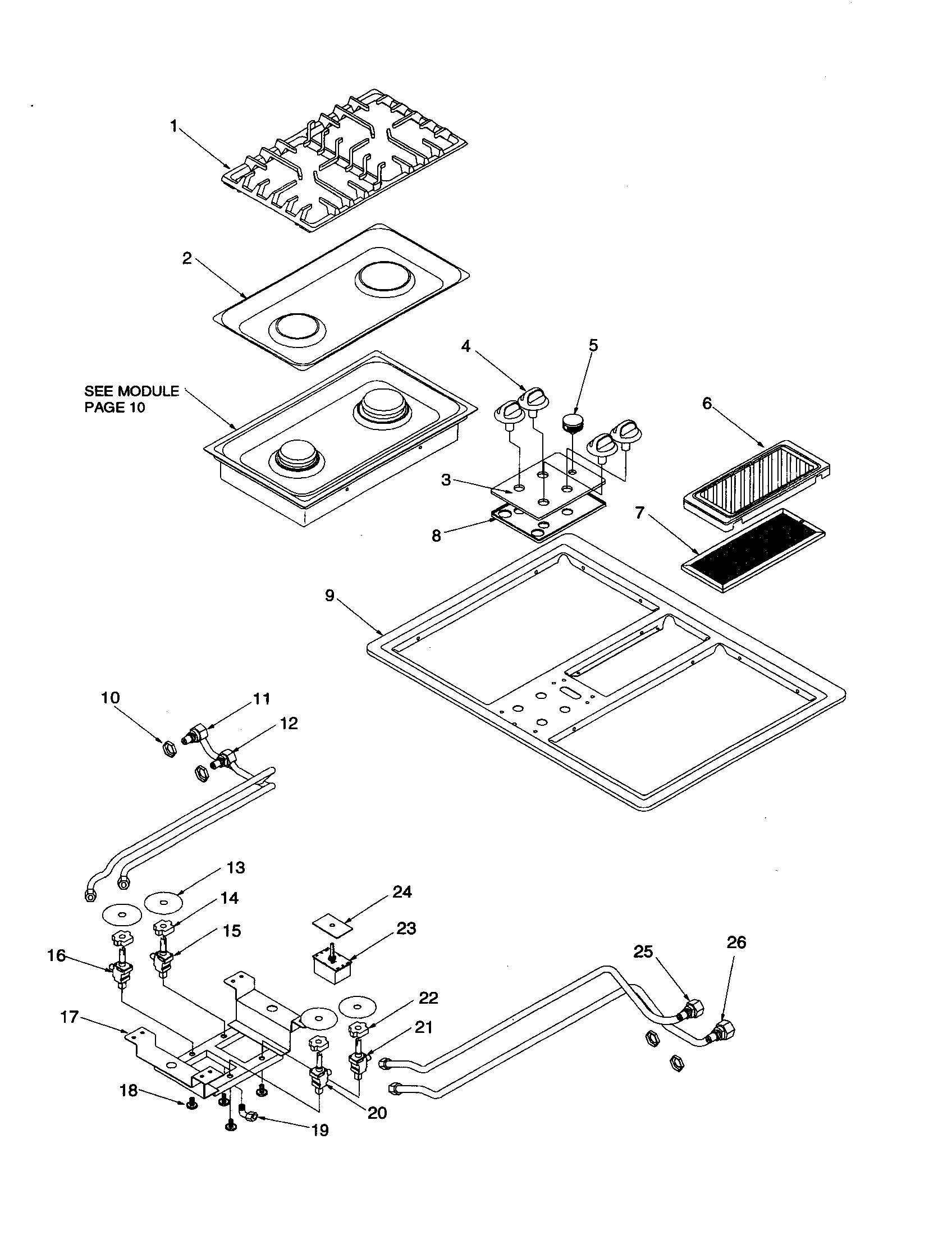 Amana AKGD3050CC-P1131632NCC main top diagram