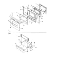 Amana ARRS6500LL-P1130691NLL oven door and storage drawer diagram