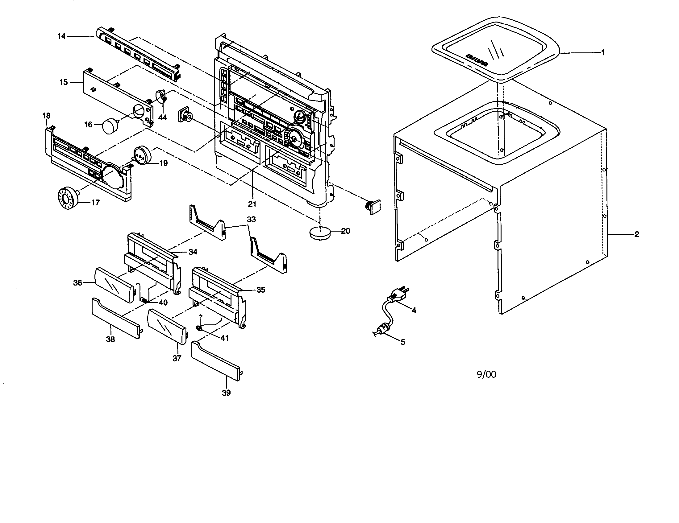 Aiwa NSX-A959 tabletop diagram