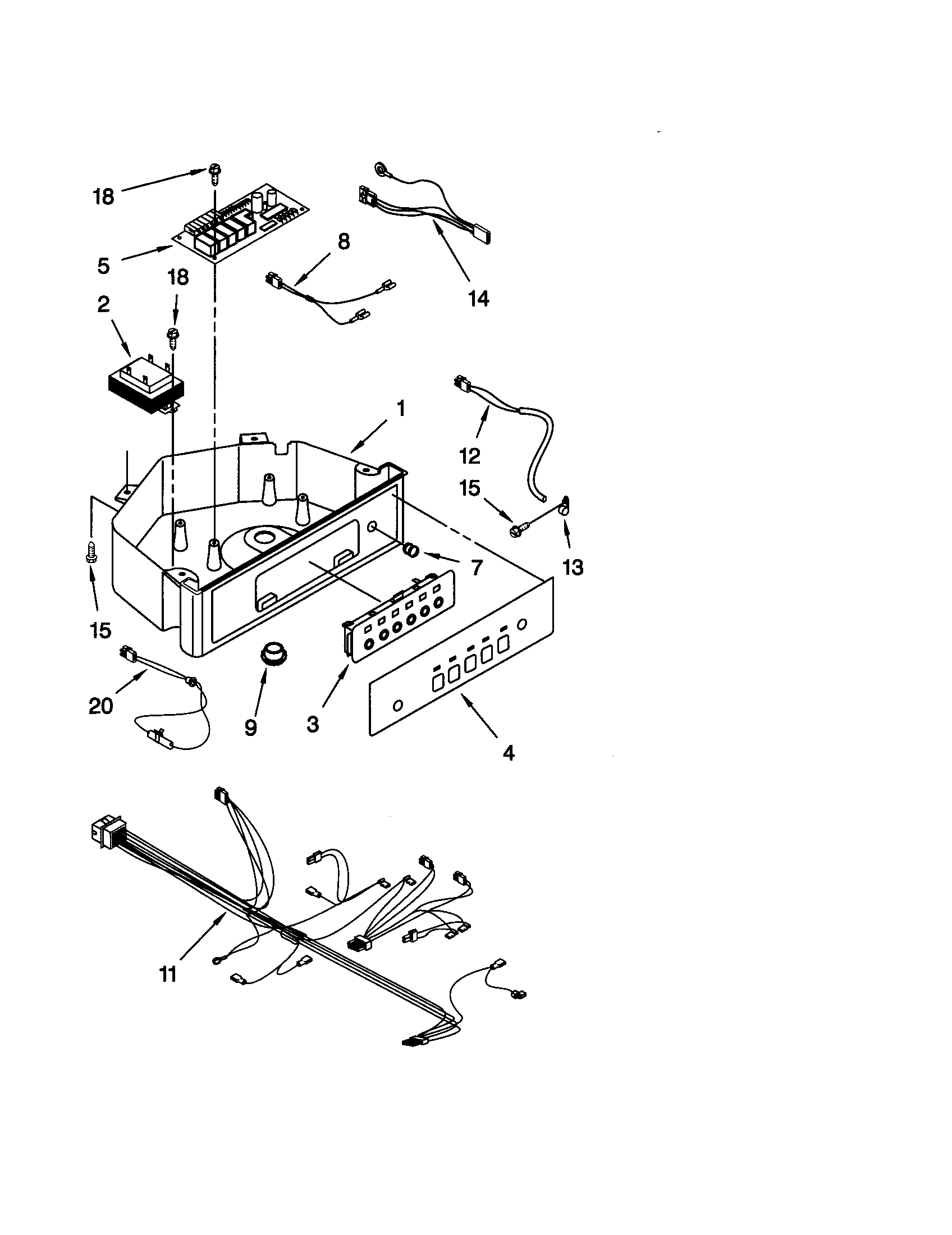 Kenmore 10689485992 control panel diagram