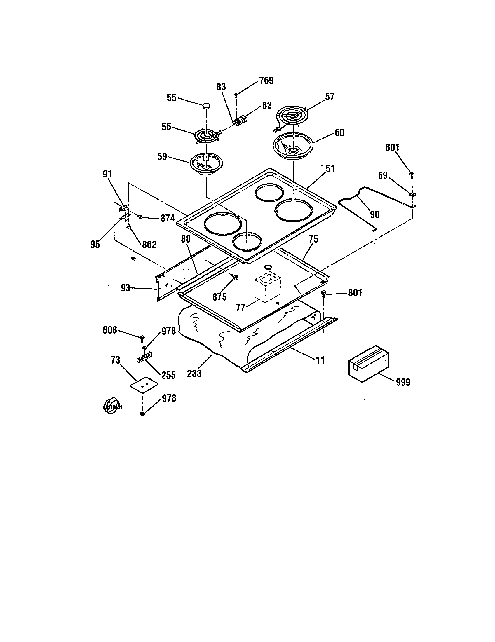 Kenmore 9114524195 maintop diagram