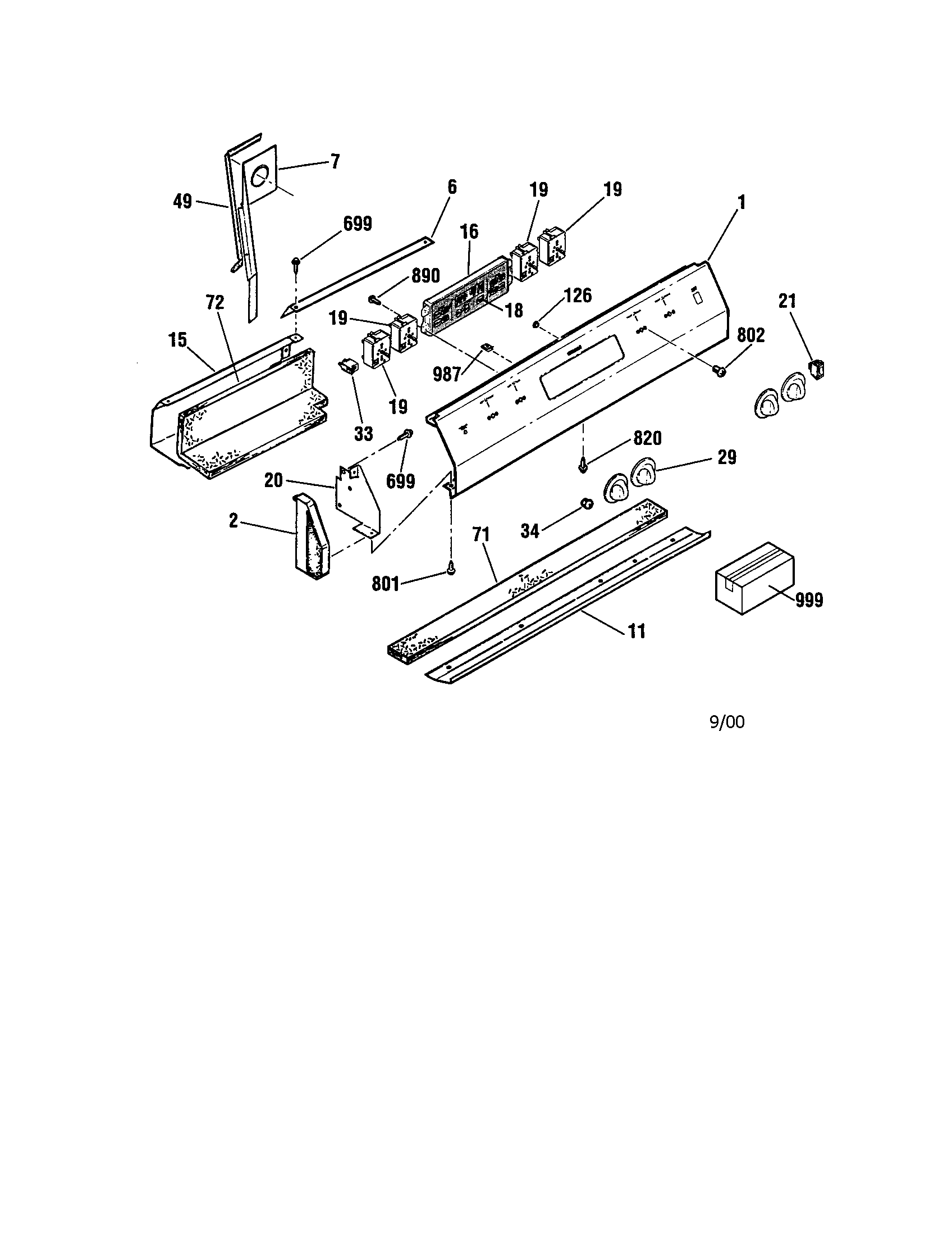 Kenmore 91145468094 control panel diagram