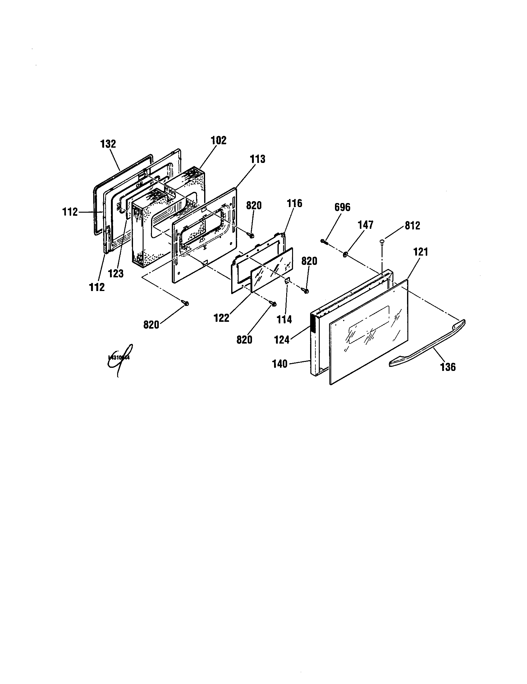 Kenmore 91145468094 door (911.45565094/911.45569094) diagram