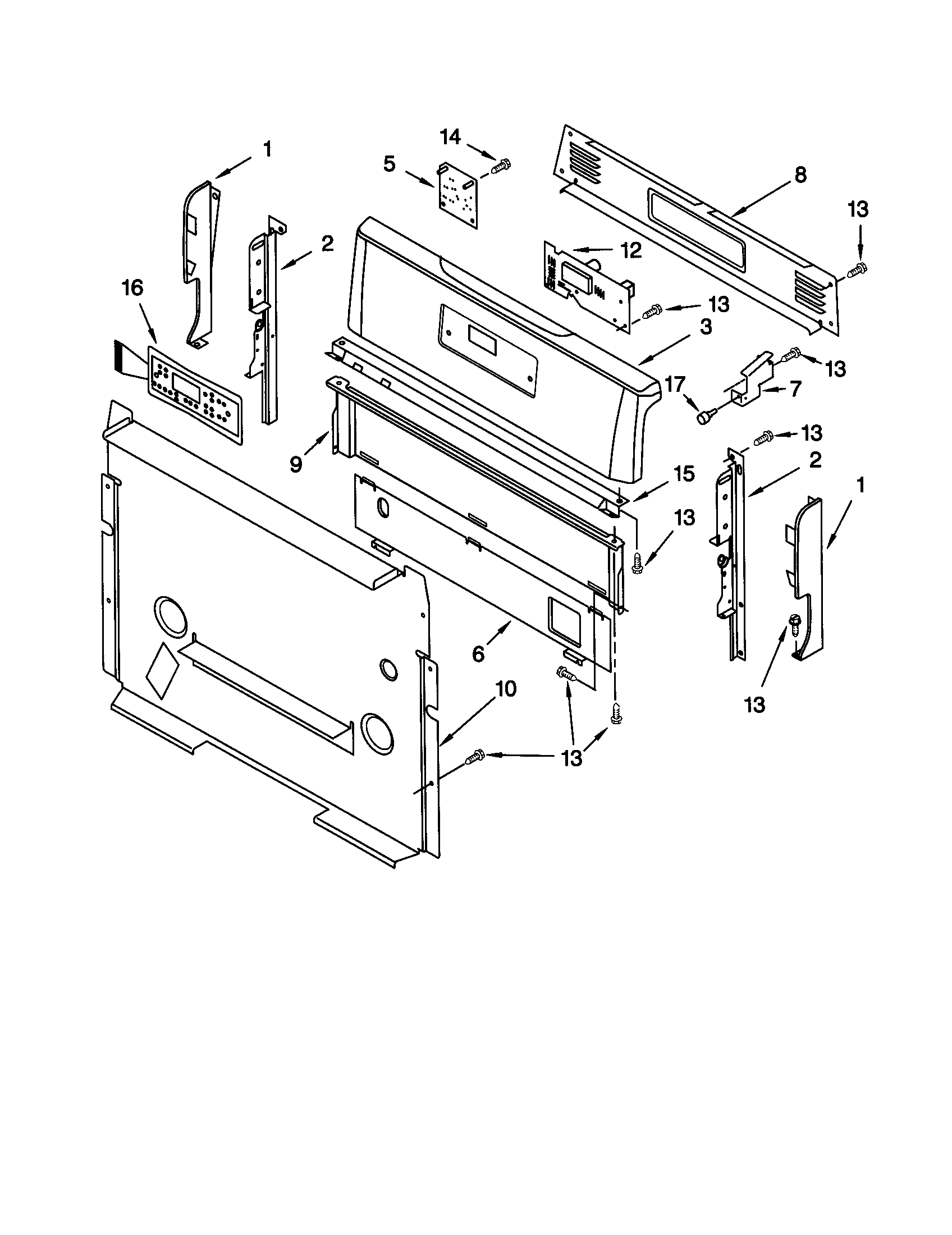 Kenmore 66575808000 control panel diagram
