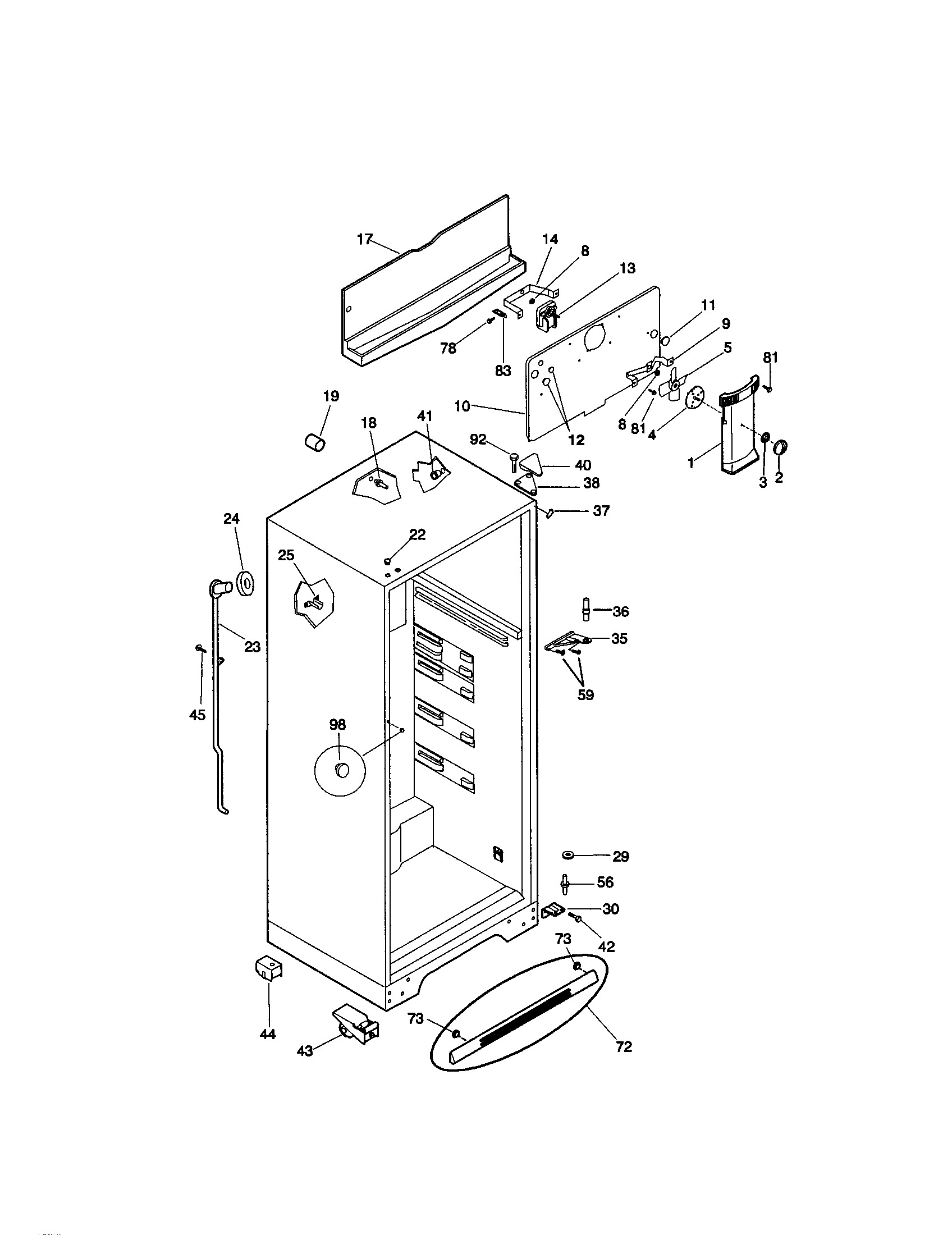 Kenmore 25369837991 cabinet diagram