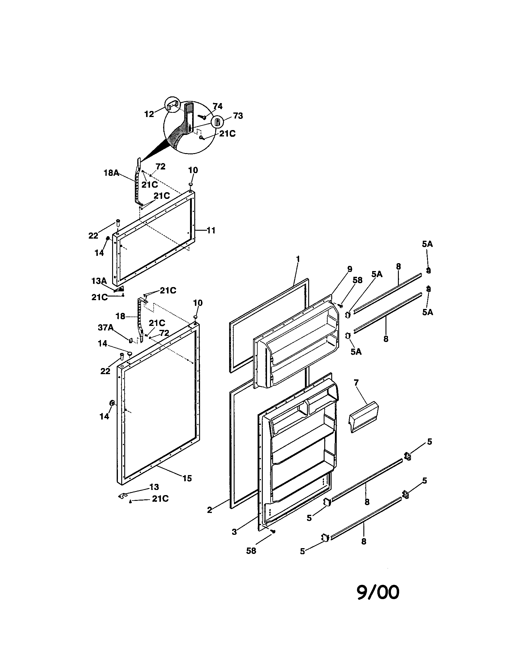 Kenmore 25337847893 door diagram