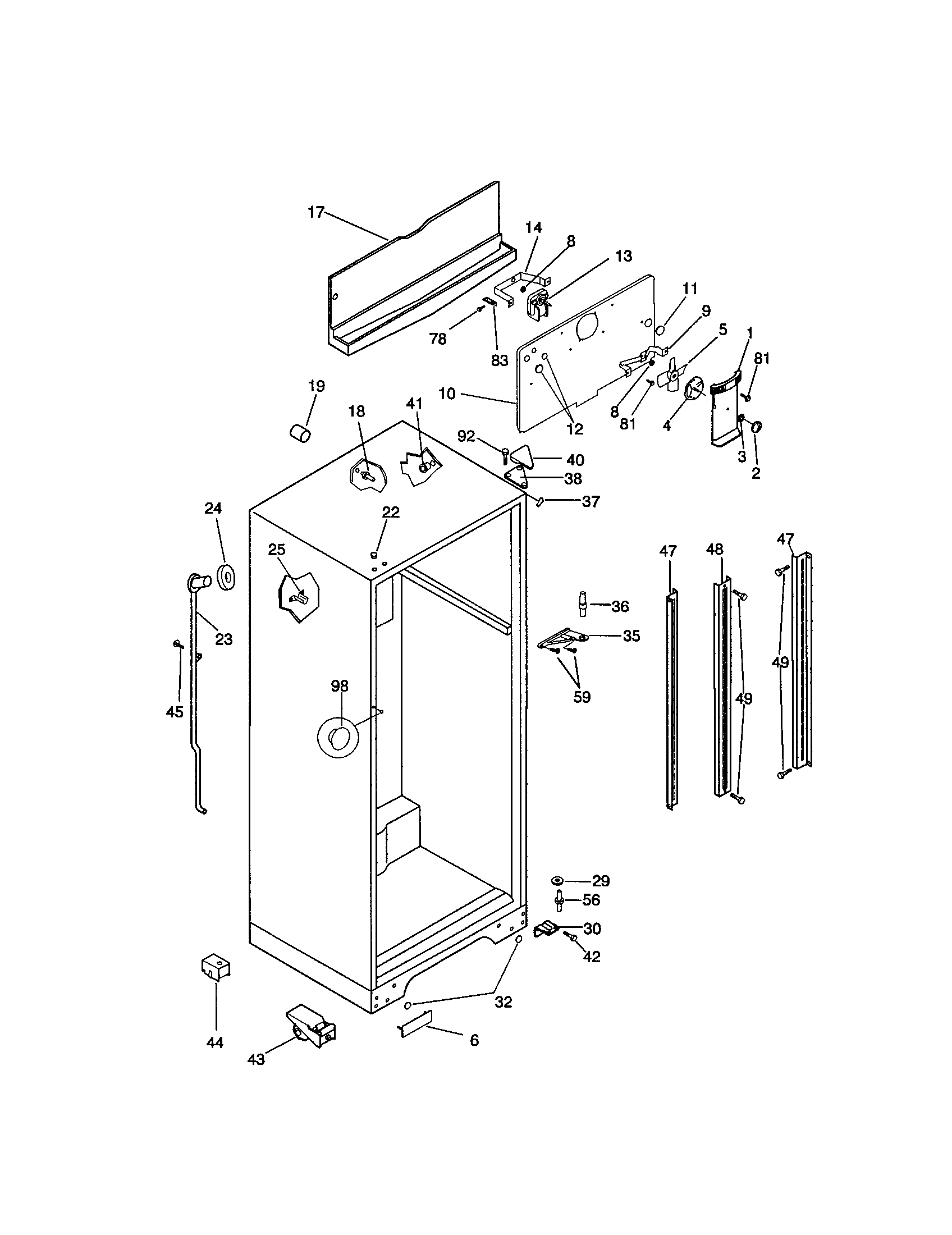 Kenmore 25337847893 cabinet diagram