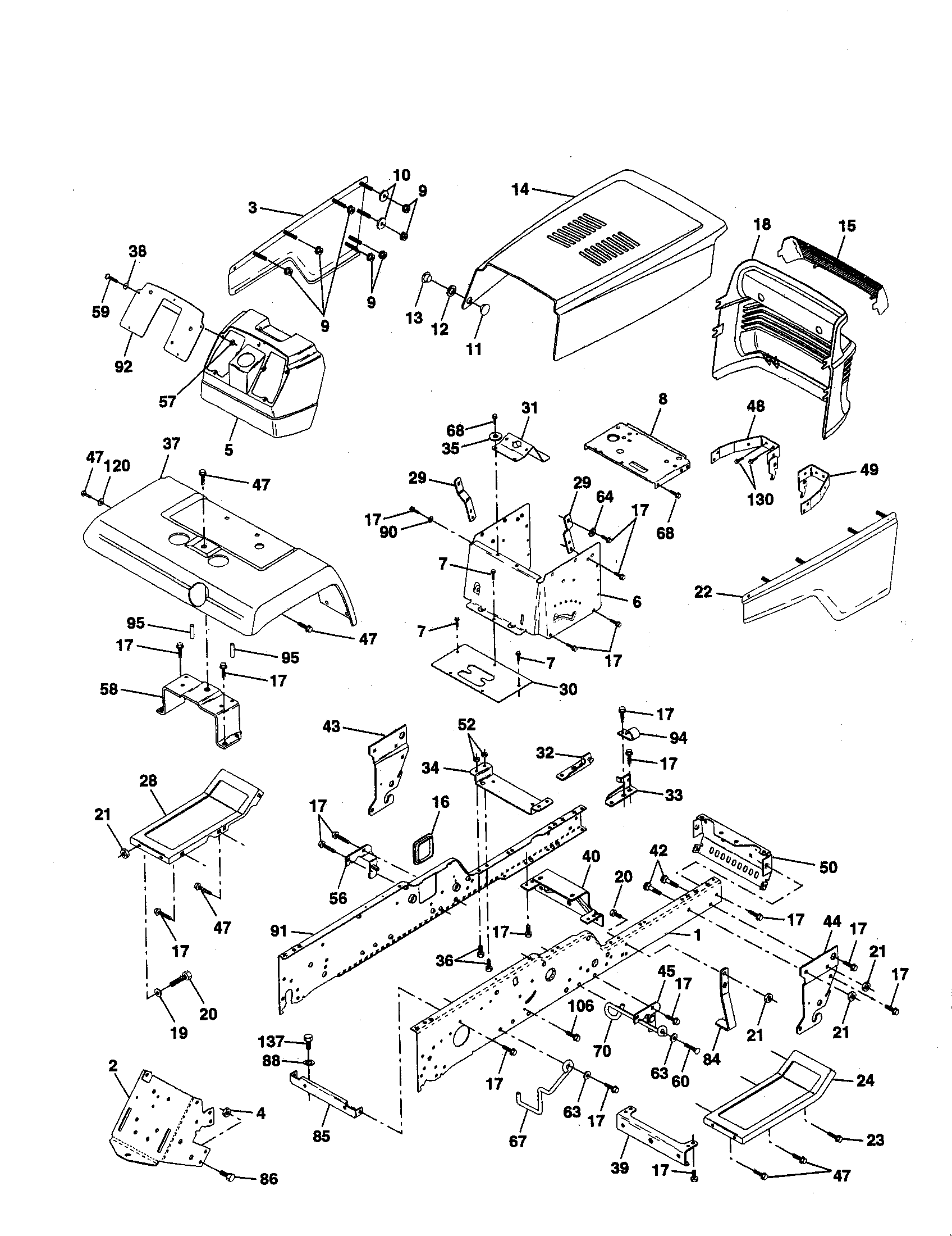 Craftsman 917258863 chassis and enclosures diagram
