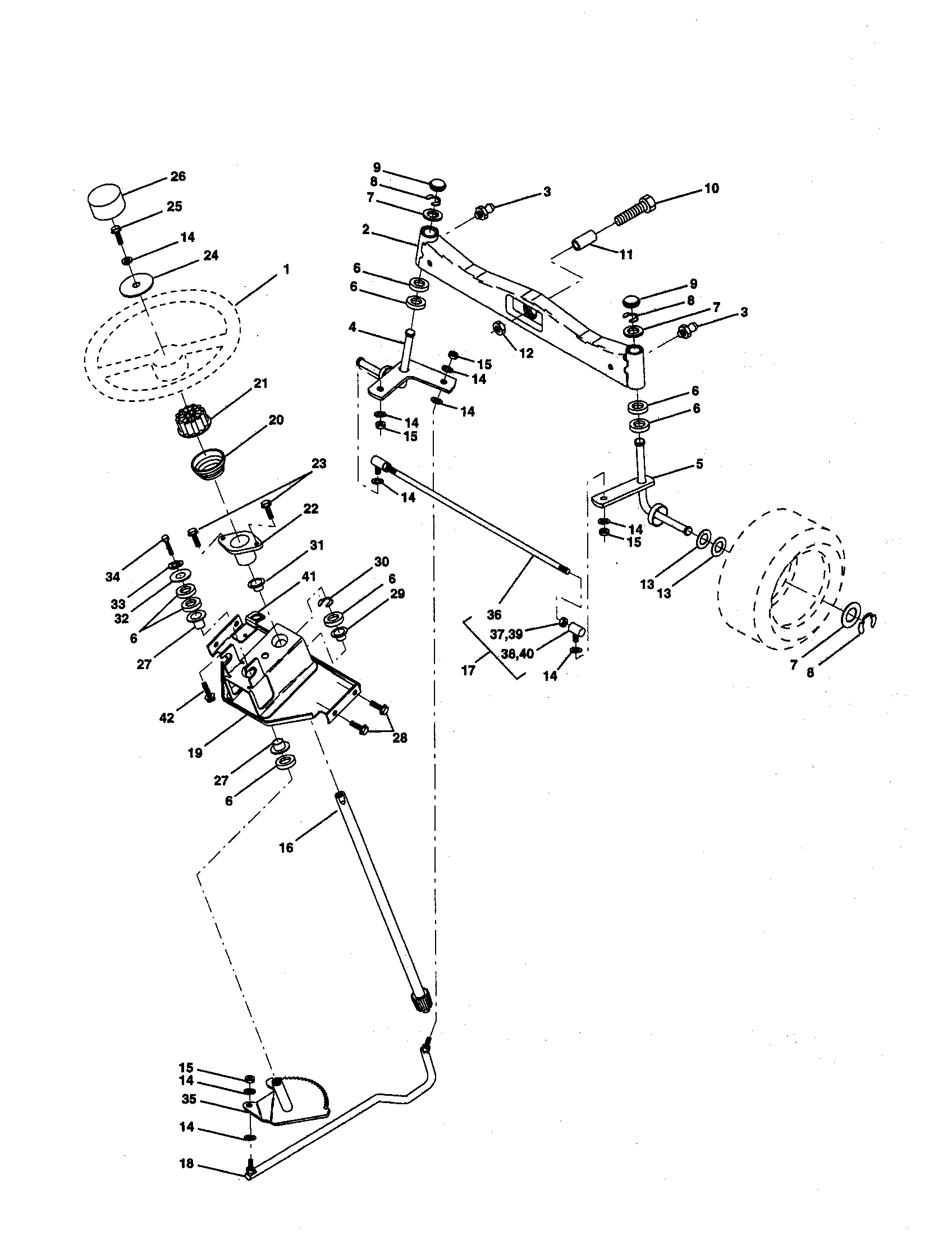 Craftsman 917258863 steering  assembly diagram