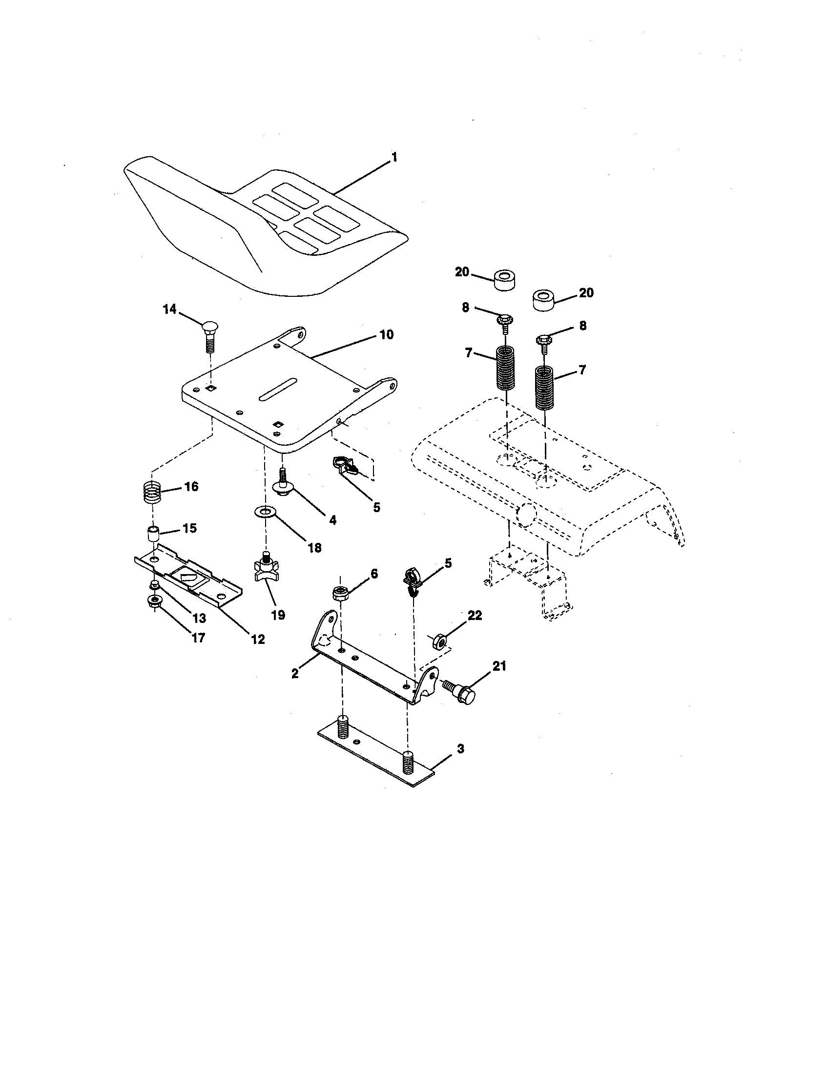 Craftsman 917258863 seat assembly diagram