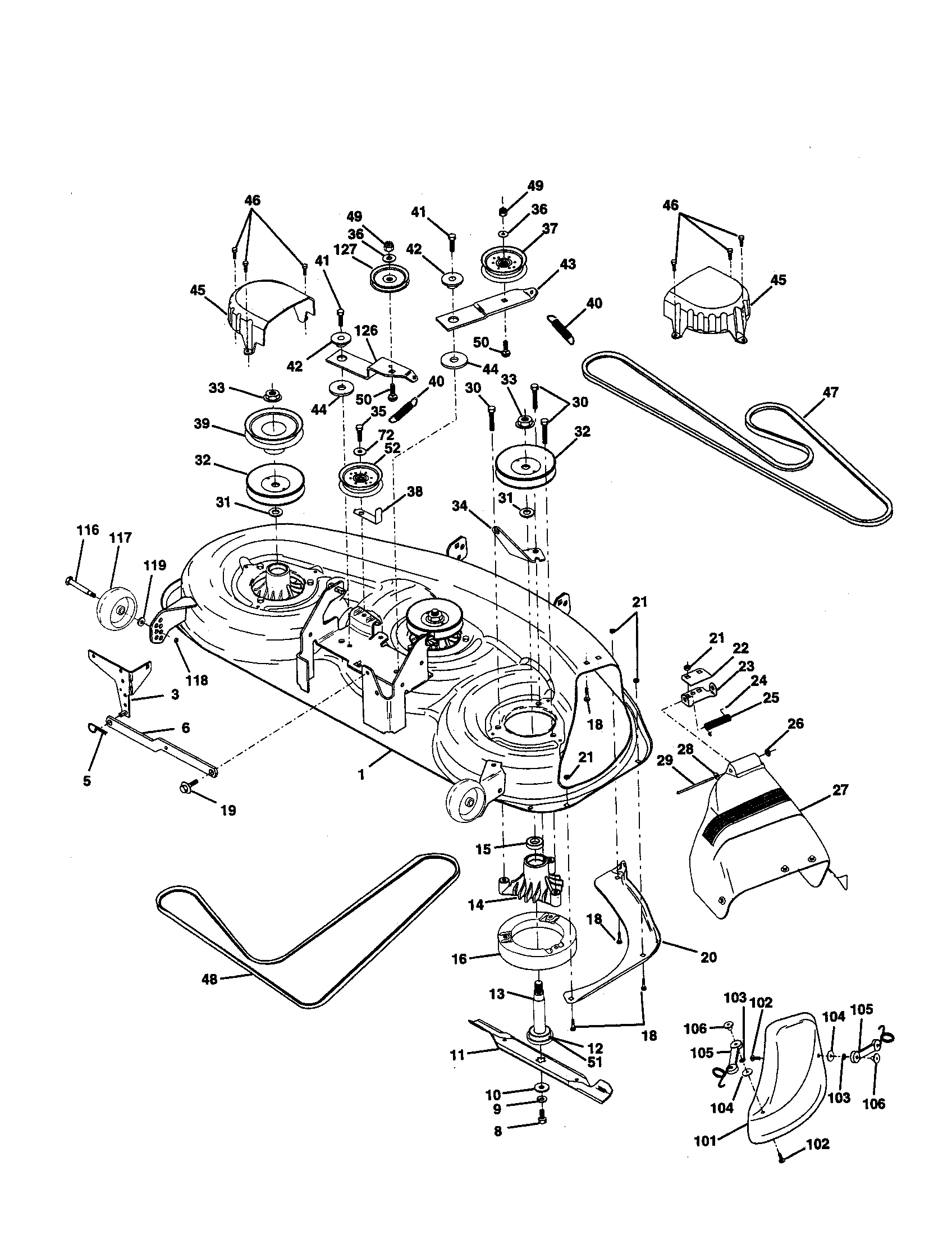 Craftsman 917258863 mower deck diagram