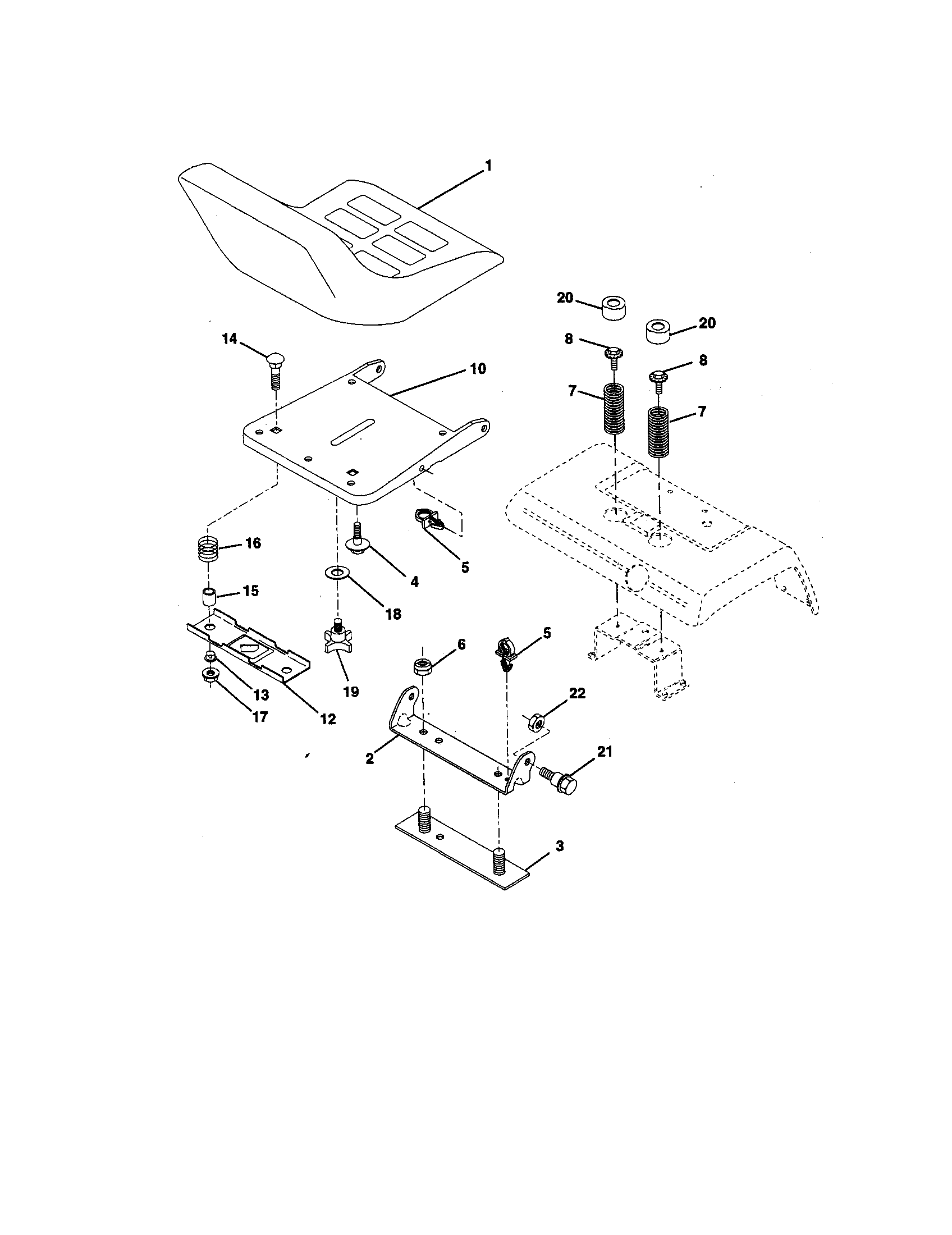 Craftsman 917258862 seat assembly diagram