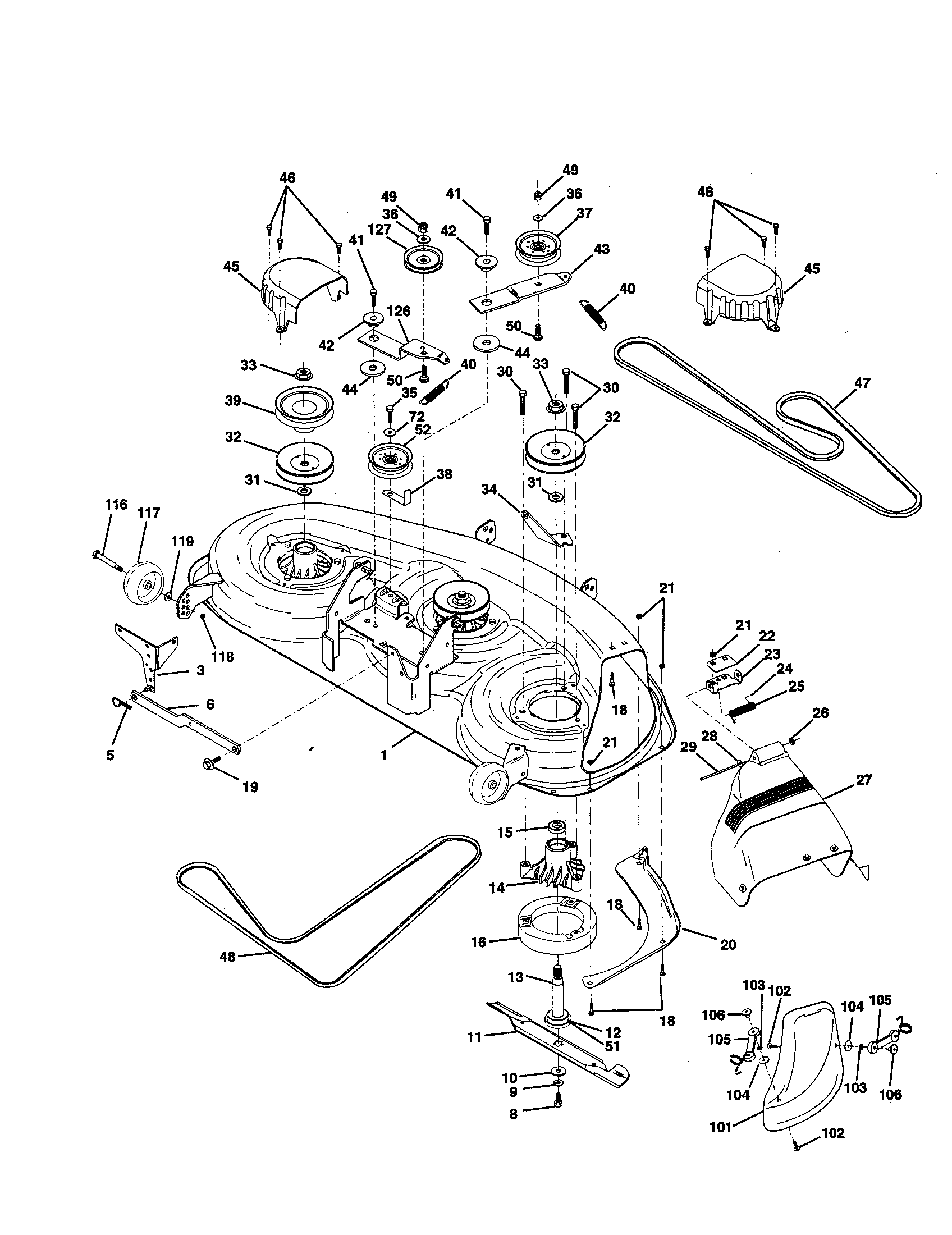 Craftsman 917258862 mower deck diagram