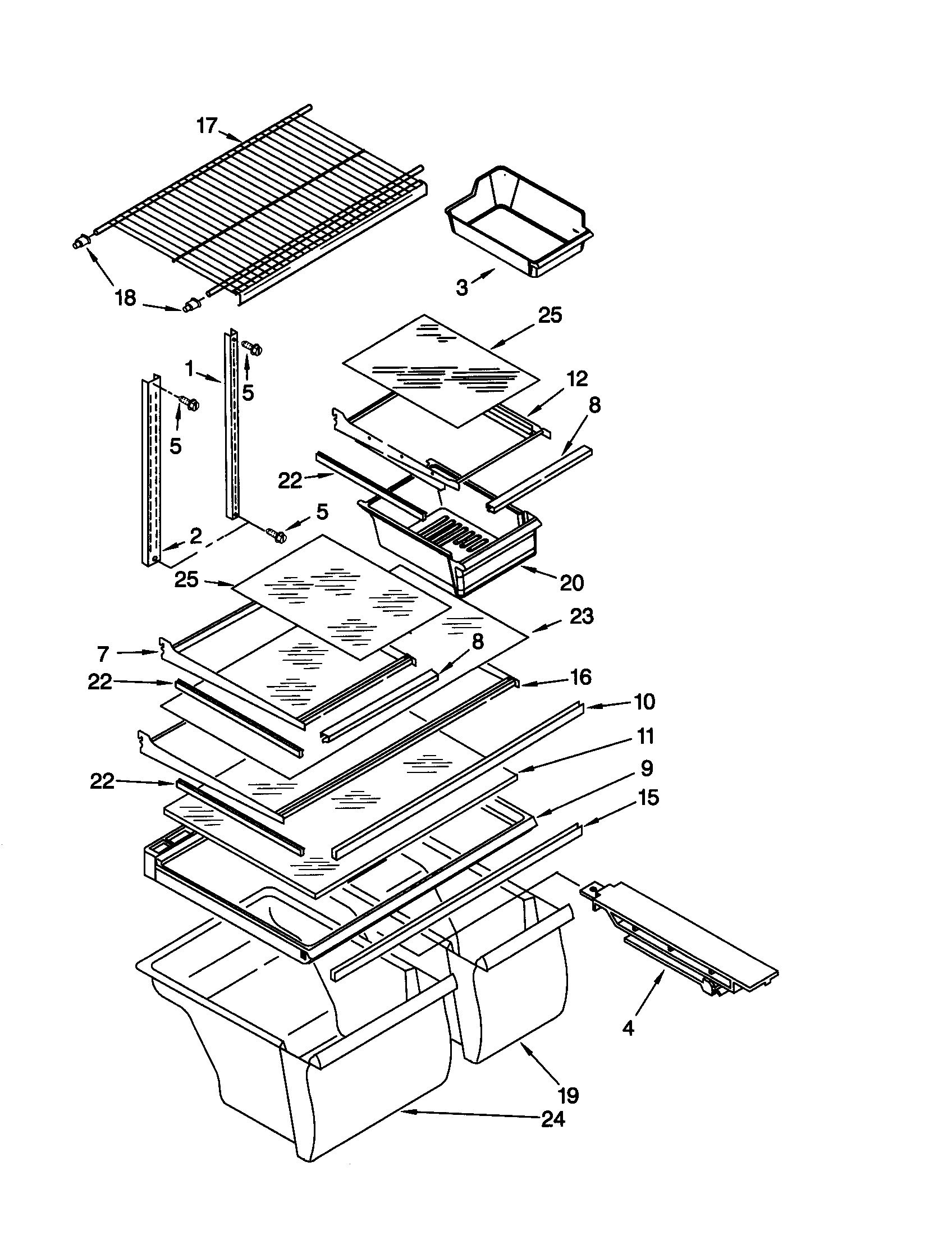 Kenmore 10679852991 shelf diagram