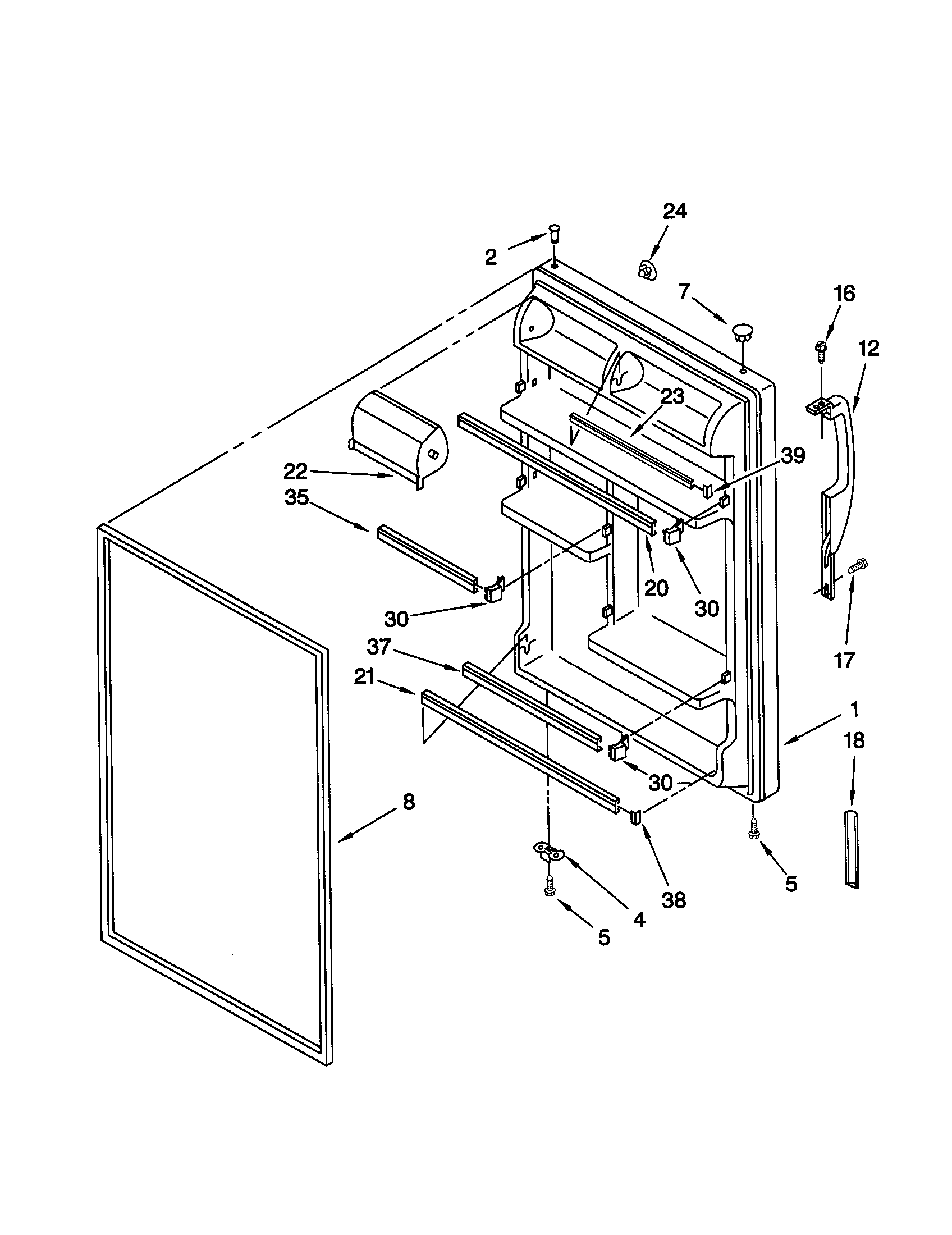 Kenmore 10679852991 refrigerator door diagram