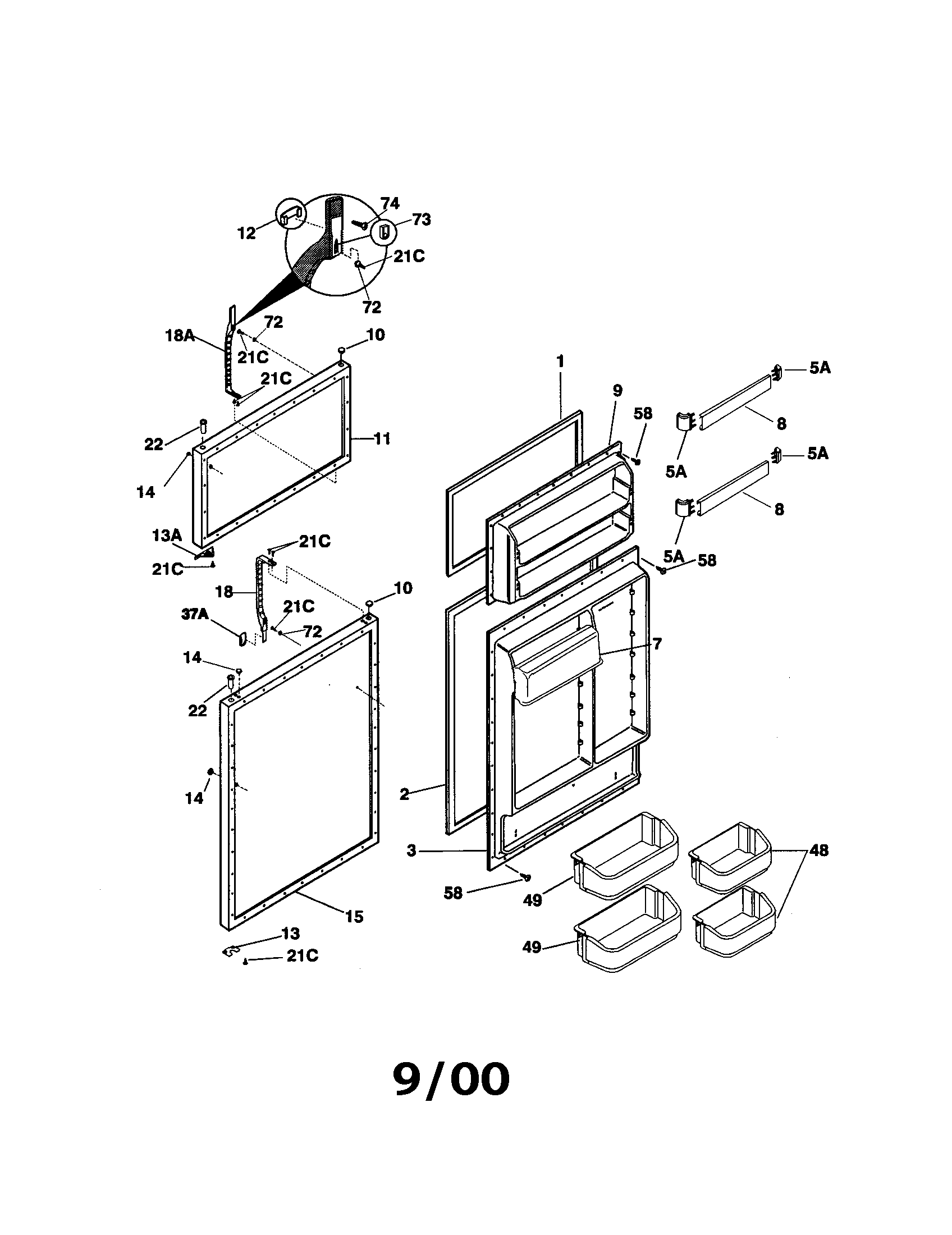 Kenmore 25369887991 door diagram