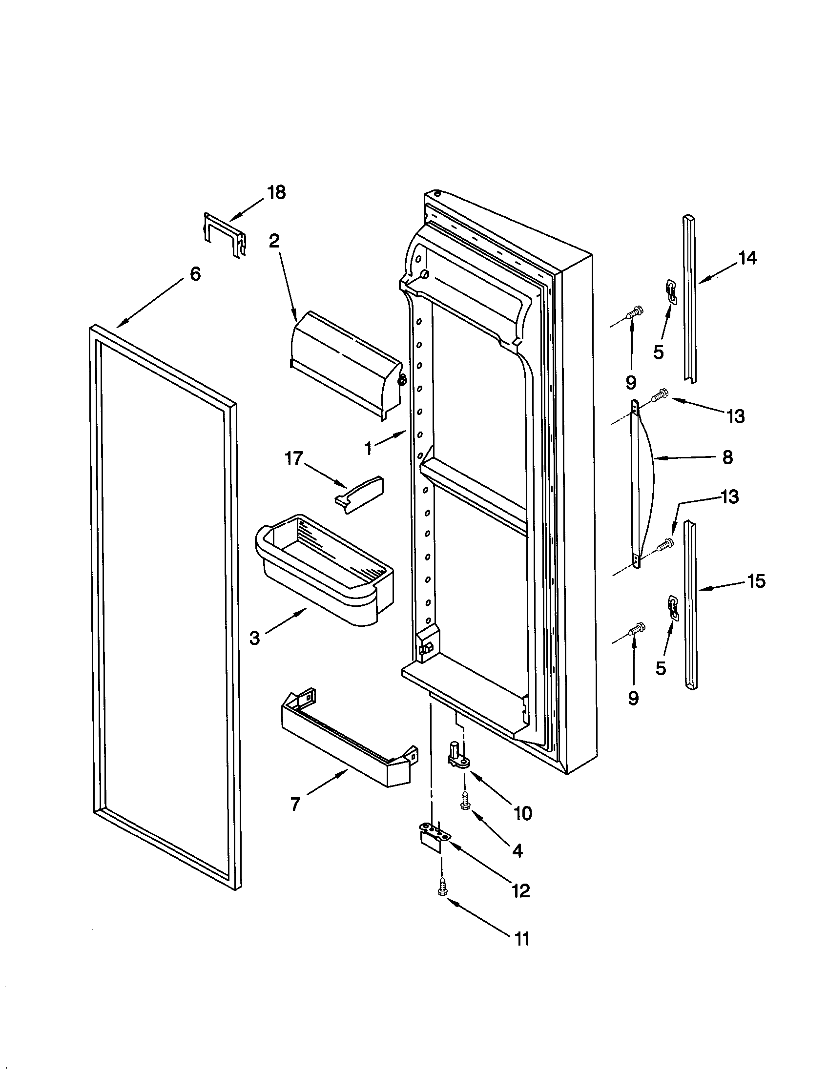 Kenmore Elite 10650593003 refrigerator door diagram