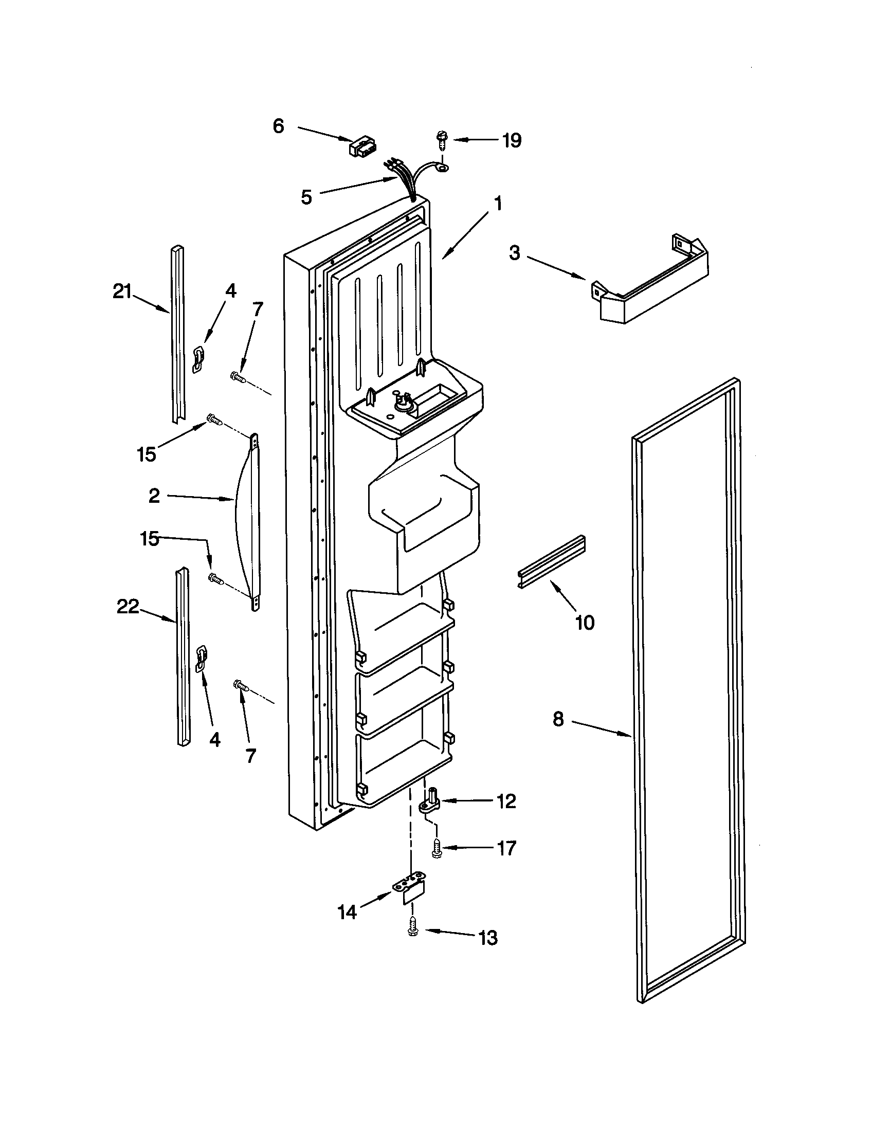 Kenmore Elite 10650593003 freezer door diagram
