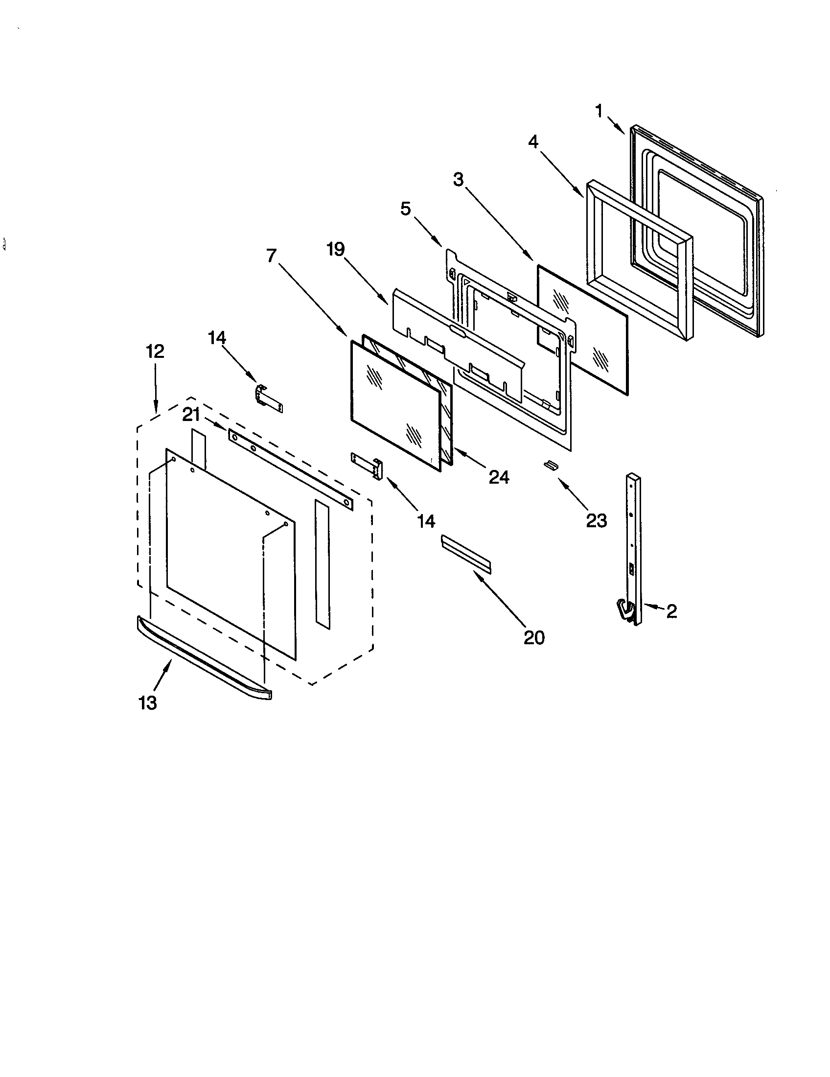 Whirlpool RBS275PDB9 oven door diagram