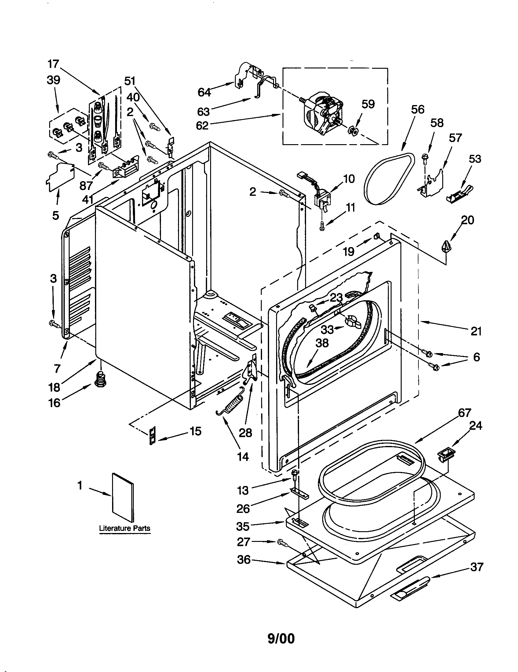Whirlpool LEQ8858JT1 cabinet diagram