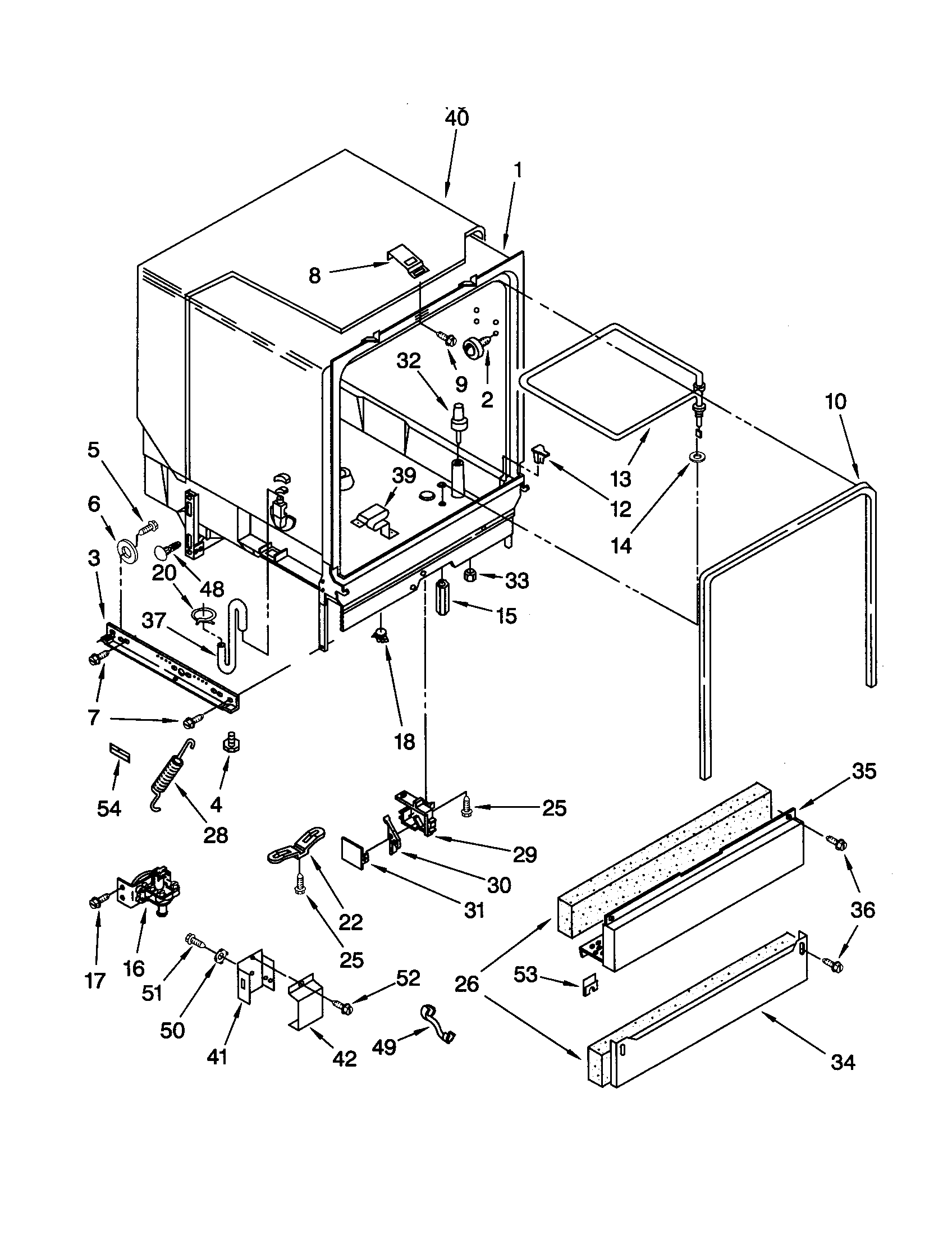 Whirlpool DU920PFGQ4 tub assembly diagram