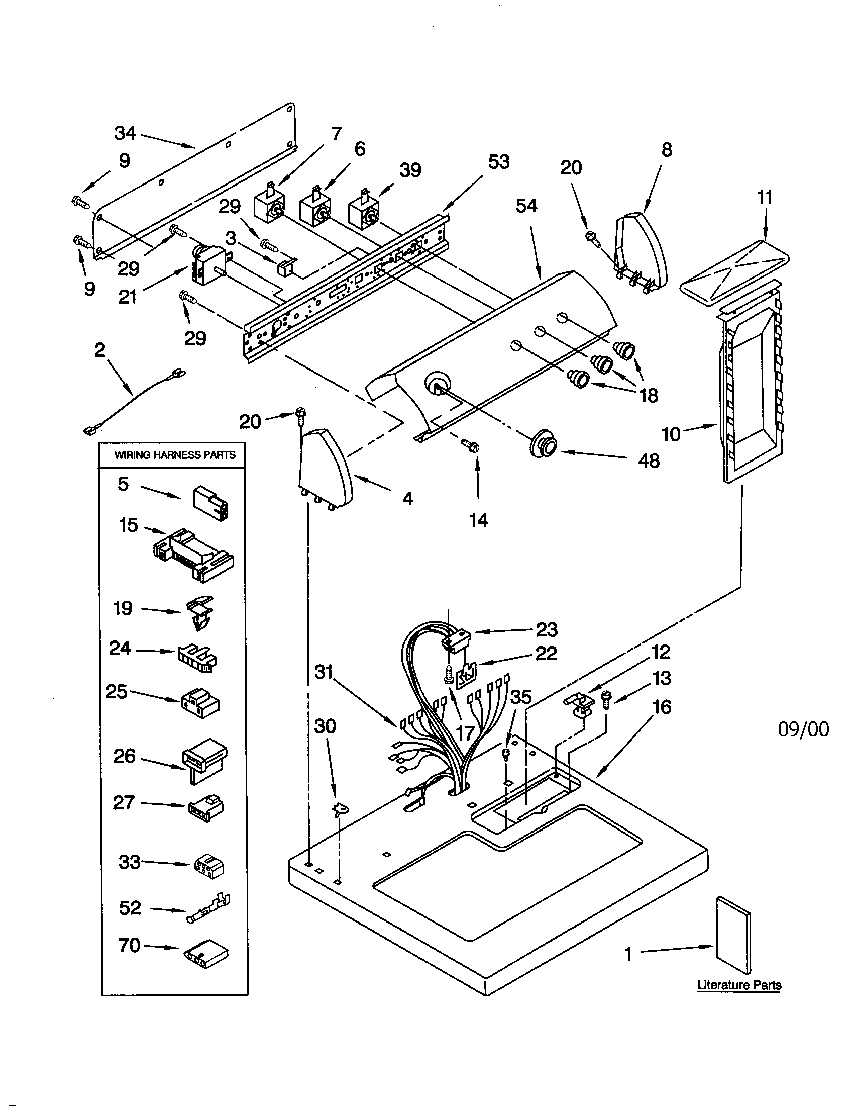Whirlpool LGQ8000JQ1 top and console diagram