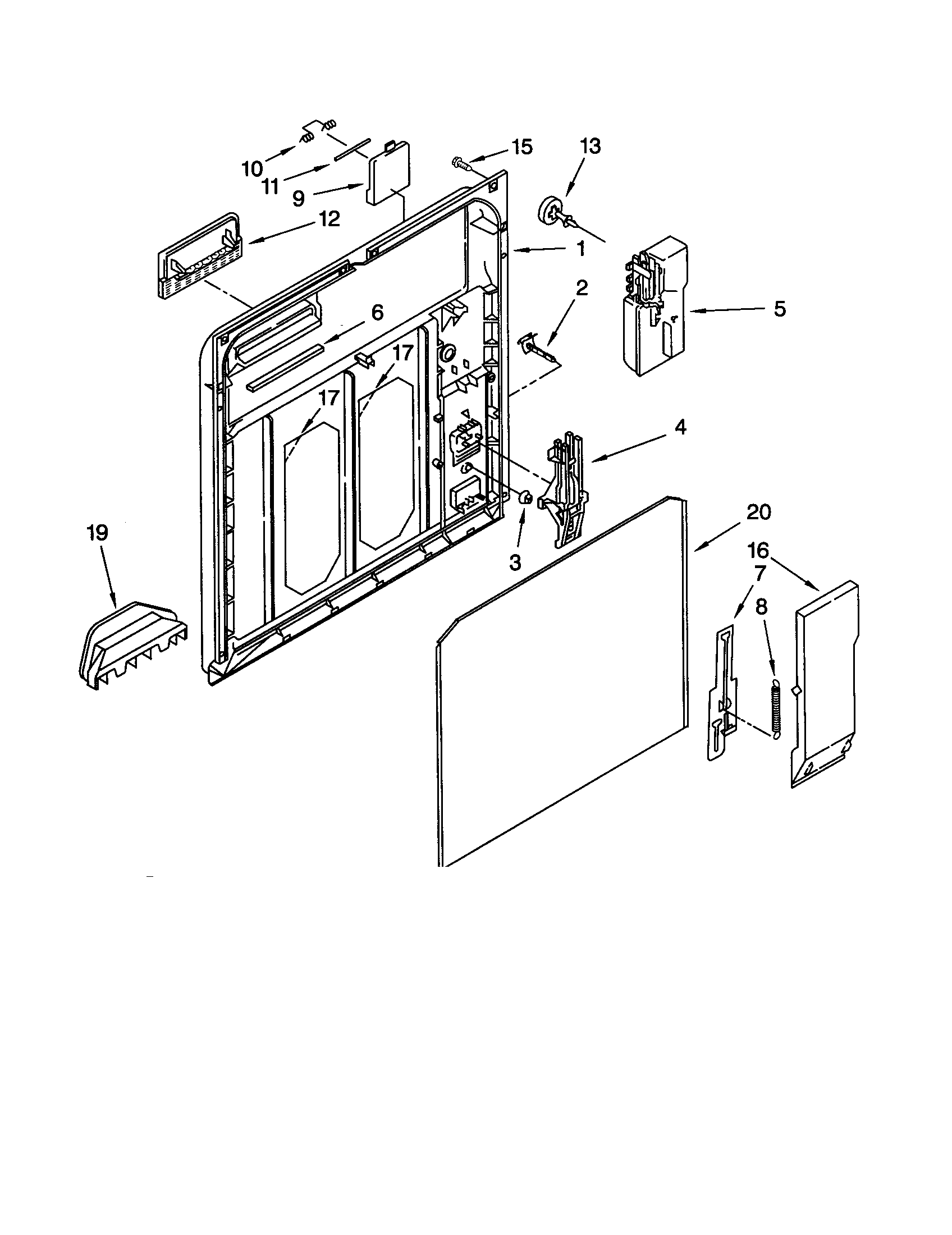 Whirlpool GU980SCGB3 inner door diagram