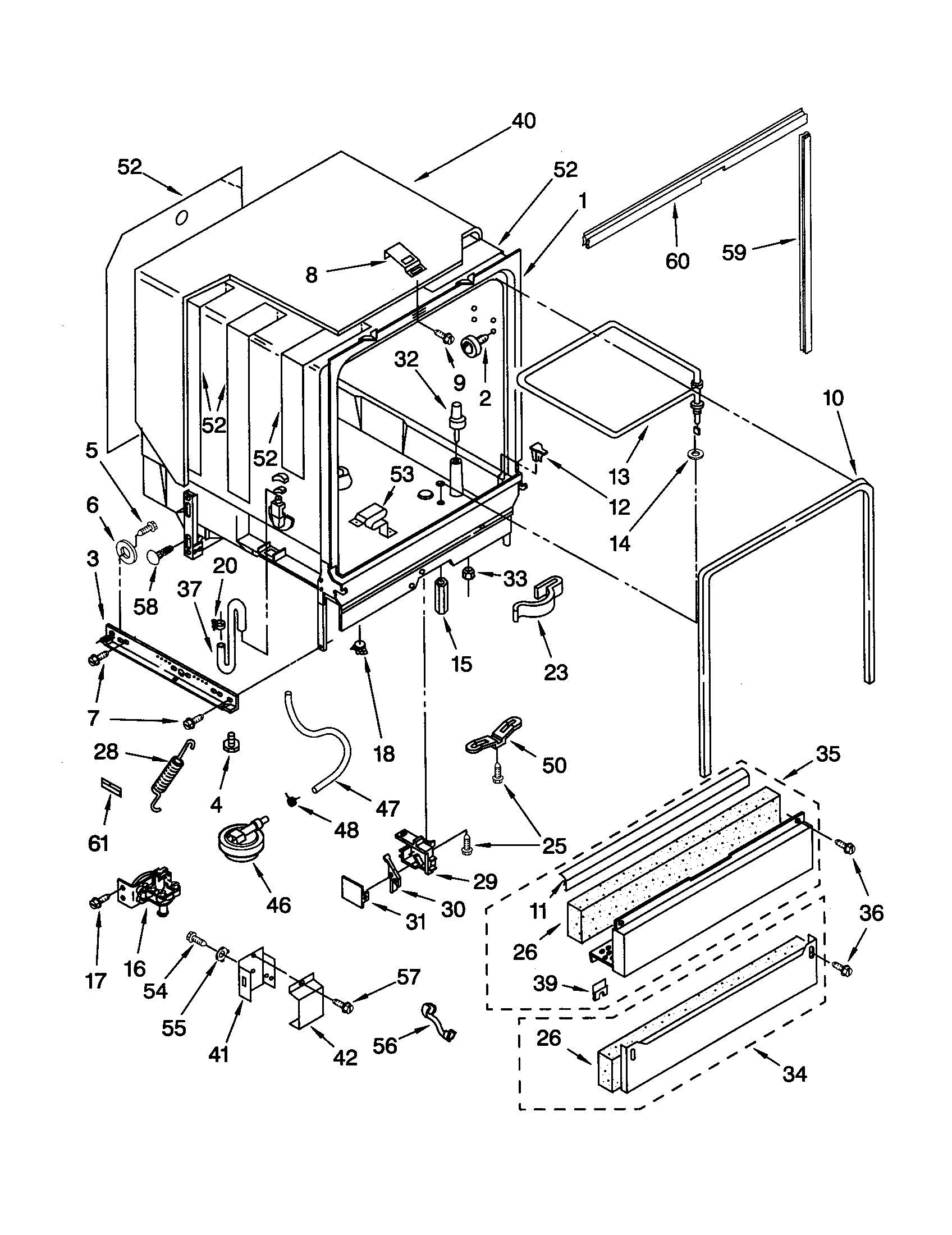 Whirlpool GU980SCGB3 tub assembly diagram