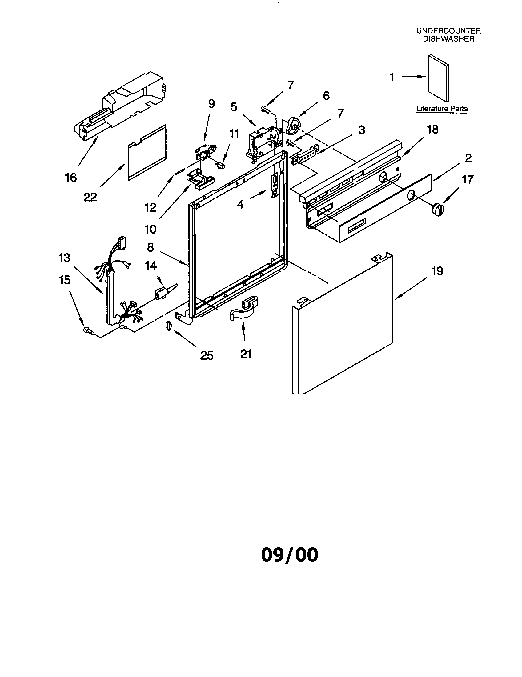 Whirlpool DU912PFGQ2 frame and console diagram