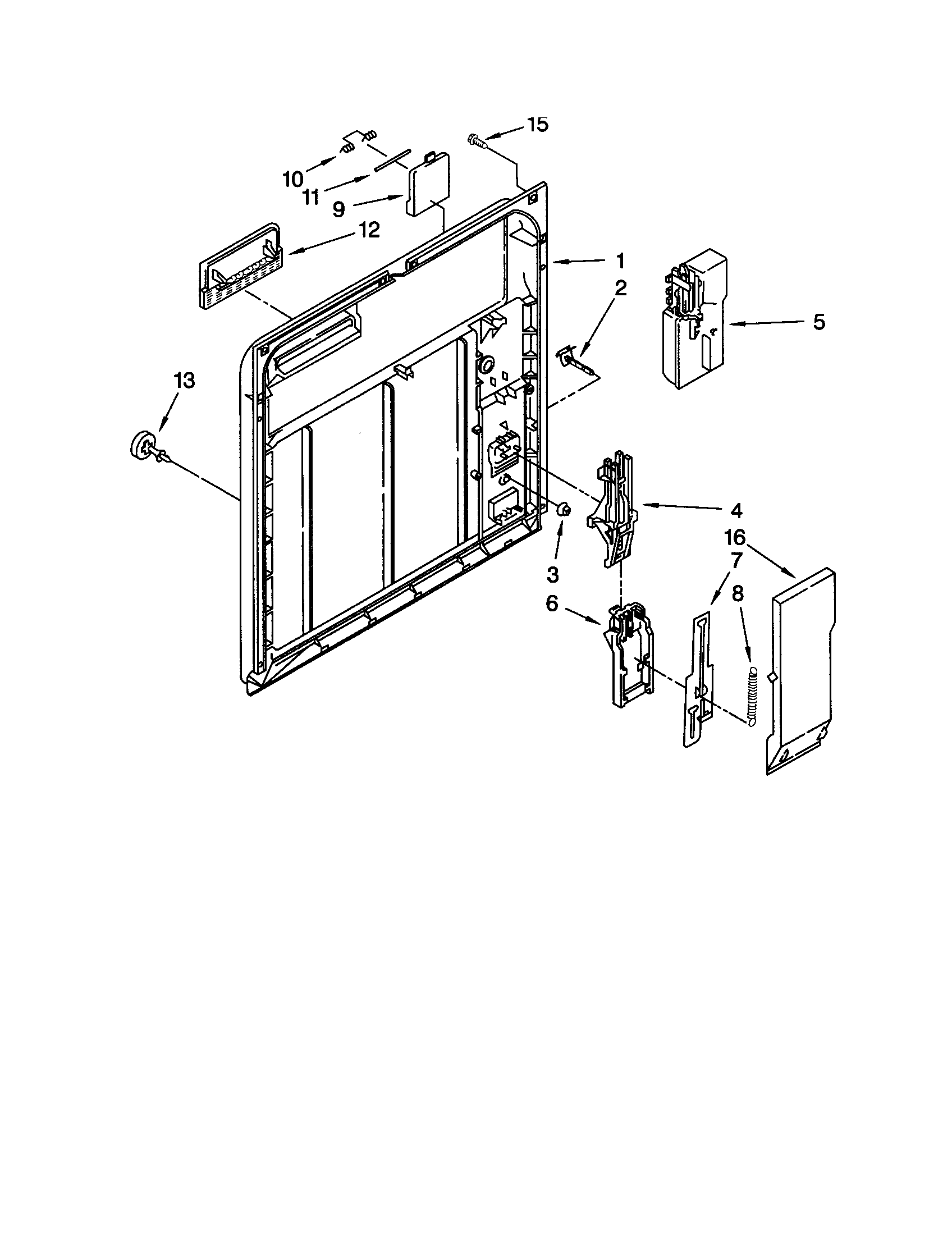 Whirlpool DU912PFGQ2 inner door diagram