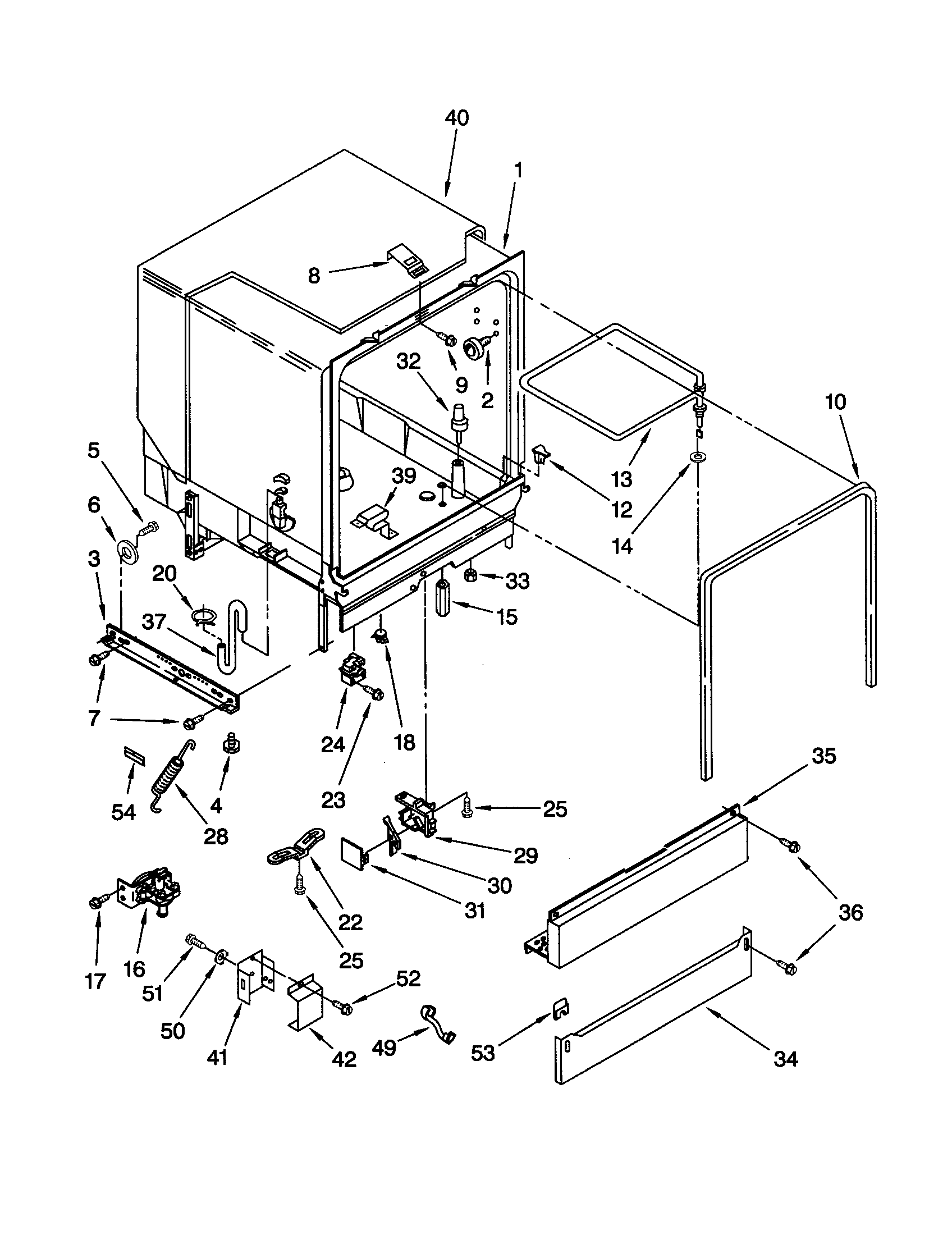 Whirlpool DU912PFGQ2 tub assembly diagram