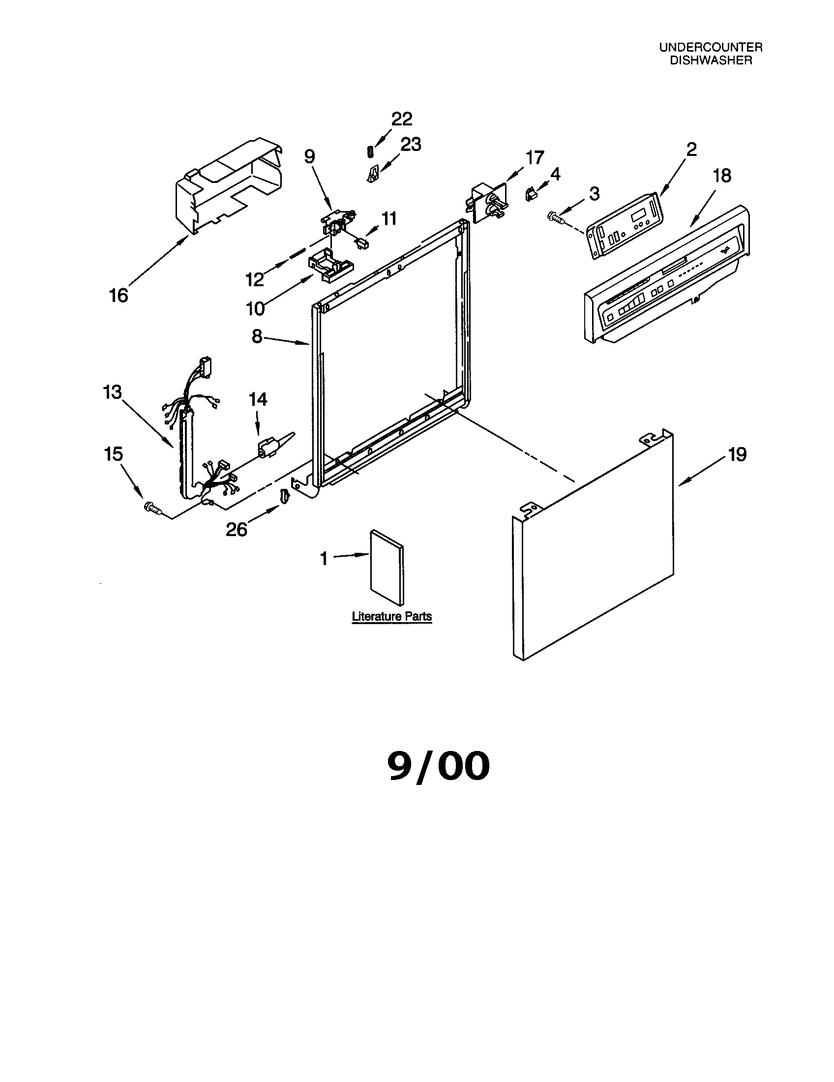 Whirlpool DU925SCGQ3 frame and console diagram