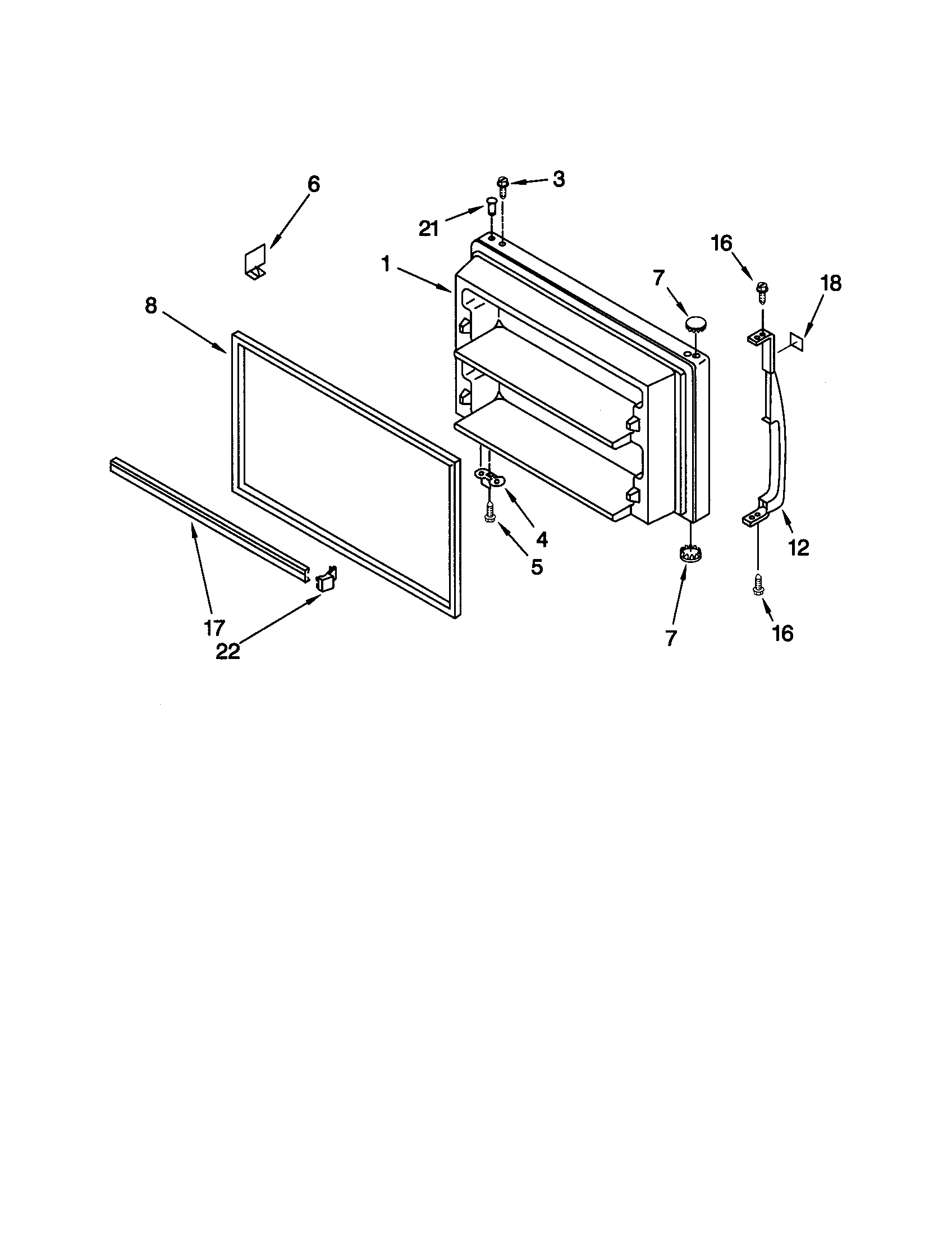 Kenmore 10660974991 freezer door diagram