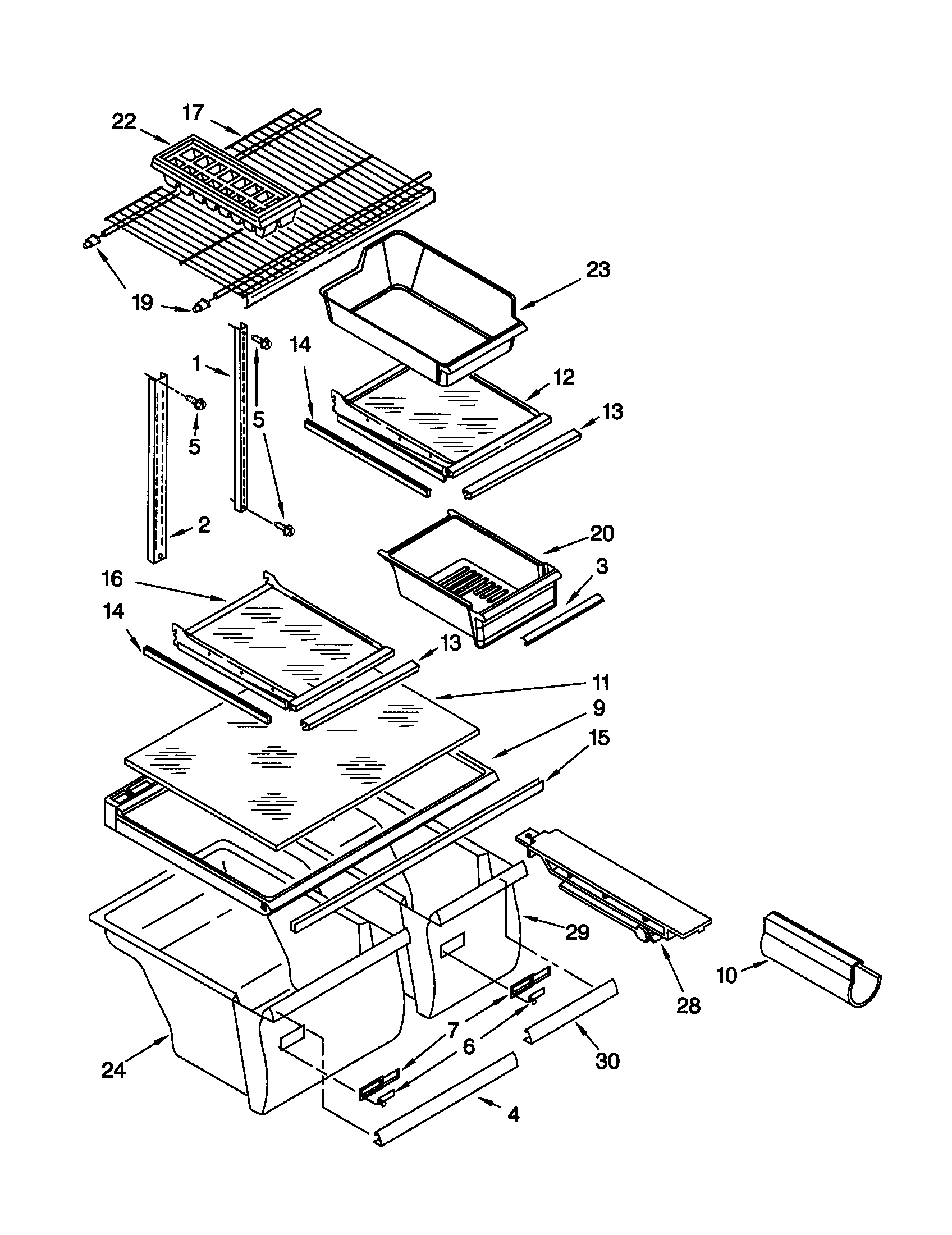 Kenmore 10660974991 shelf diagram