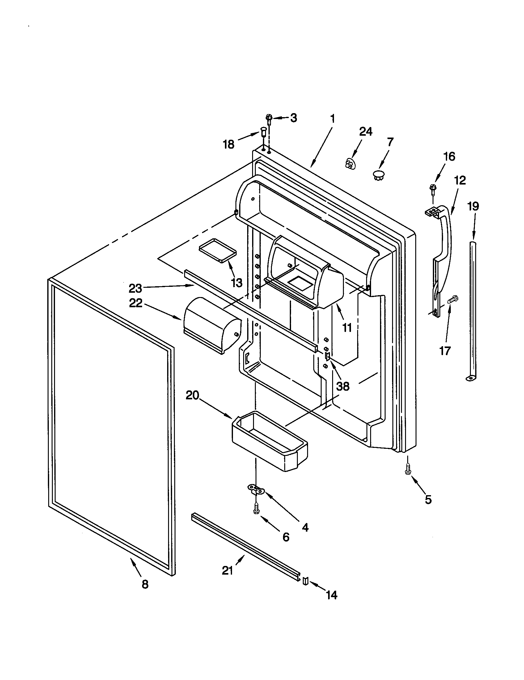 Kenmore 10660974991 refrigerator door diagram