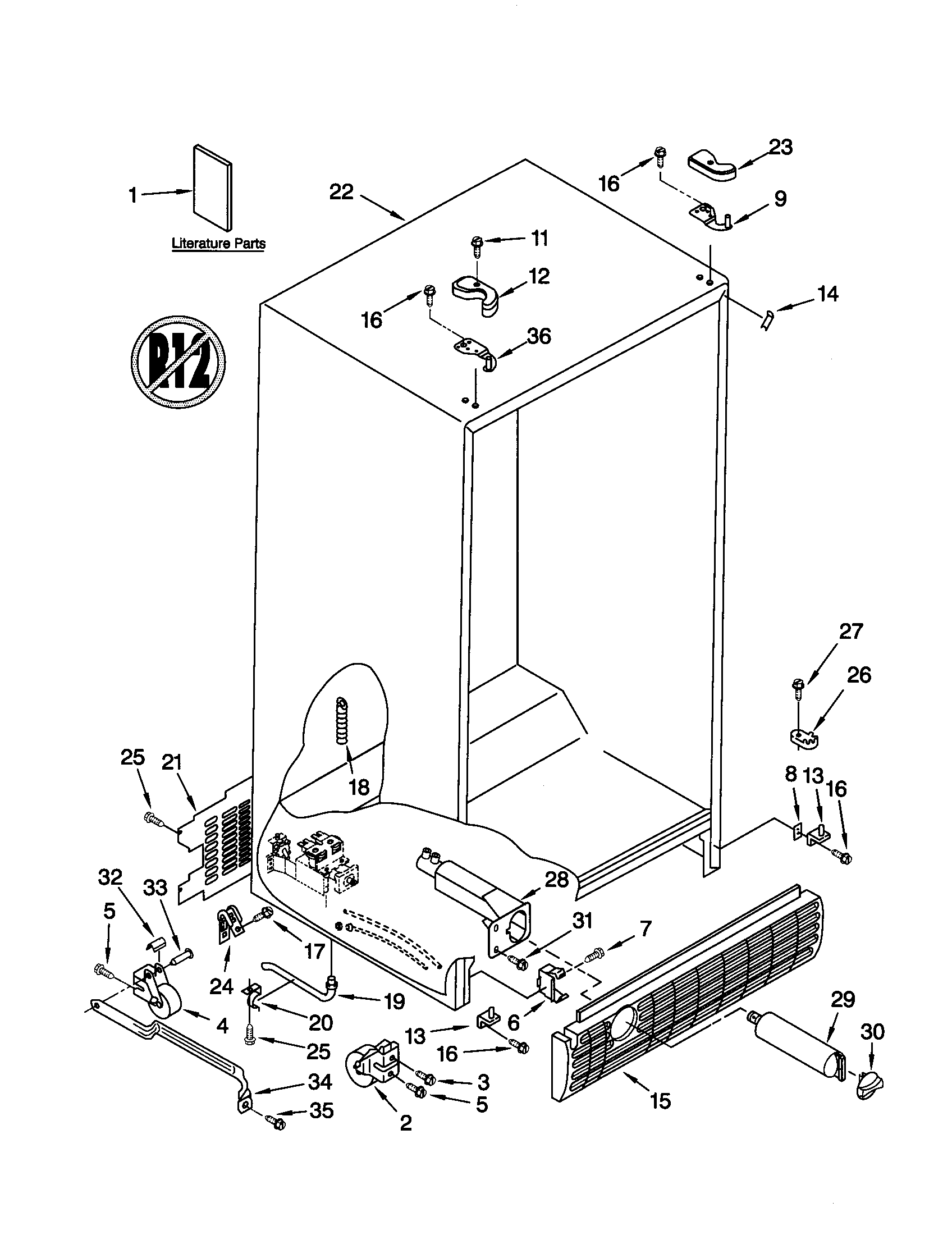 Kenmore Elite 10650792002 cabinet diagram
