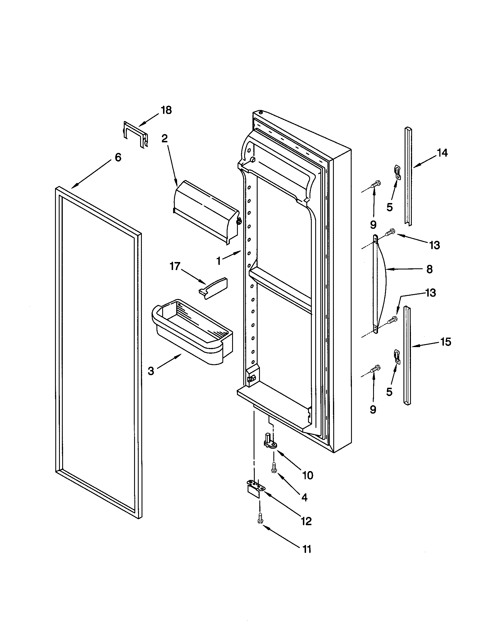Kenmore Elite 10650792002 refrigerator door diagram