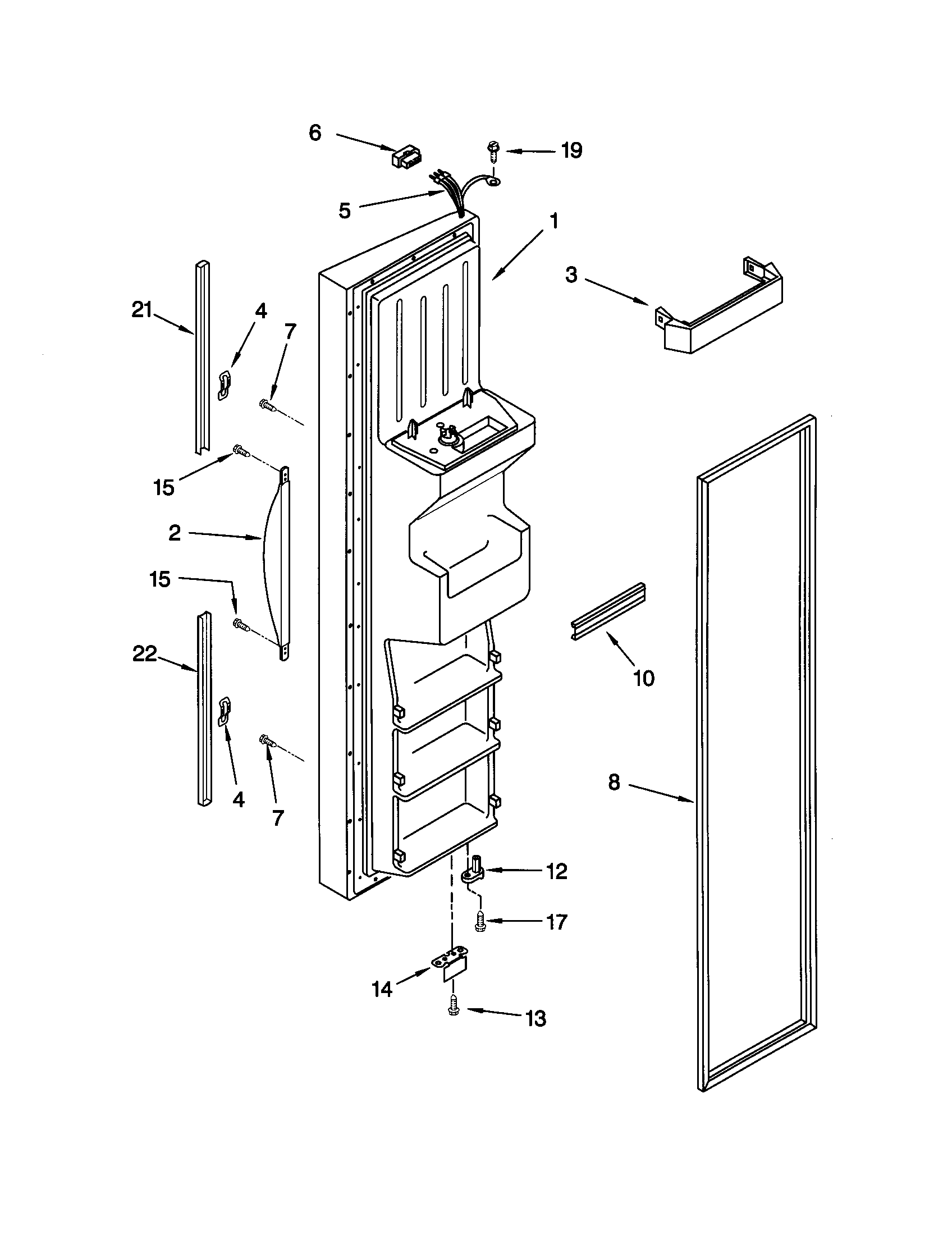 Kenmore Elite 10650792002 freezer door diagram