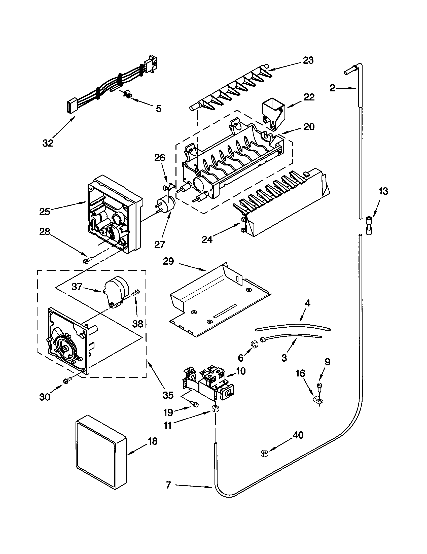 Kenmore Elite 10650792002 icemaker diagram