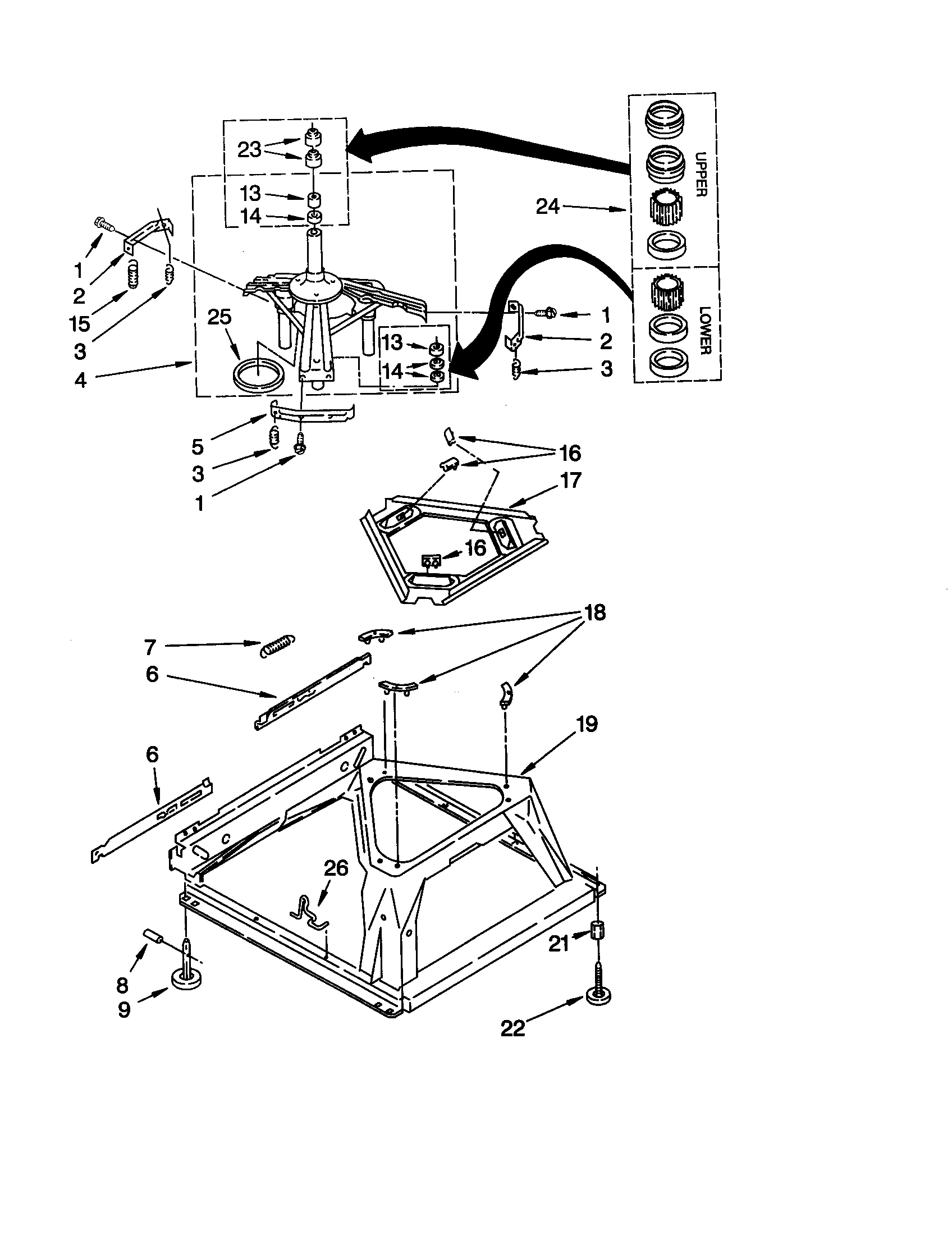 Whirlpool LBR4132JQ1 machine base diagram