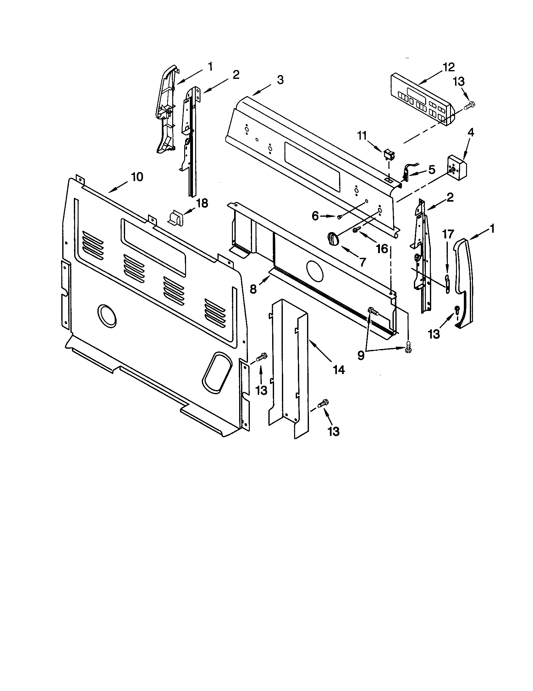 Whirlpool RF377PXGV1 control panel diagram
