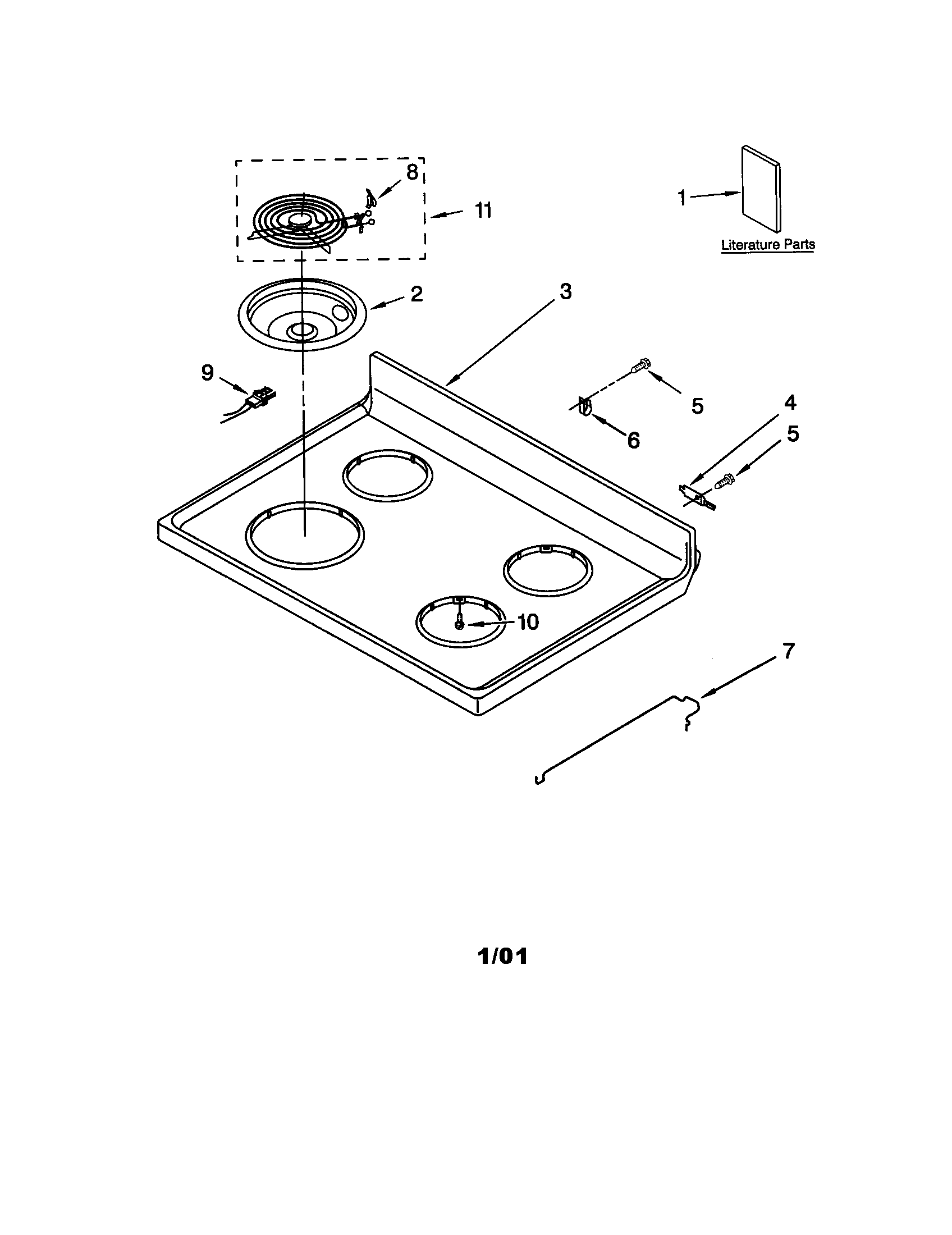 Whirlpool RF362BXGQ1 cooktop diagram