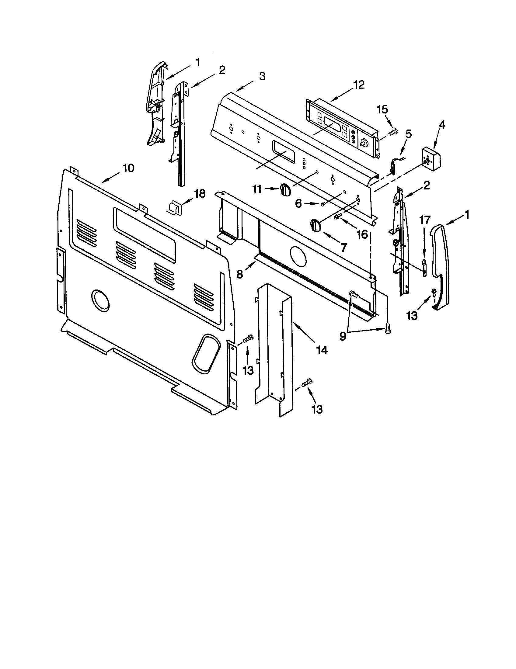 Whirlpool RF362BXGQ1 control panel diagram