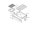 Whirlpool RF362BXGW1 drawer and broiler diagram