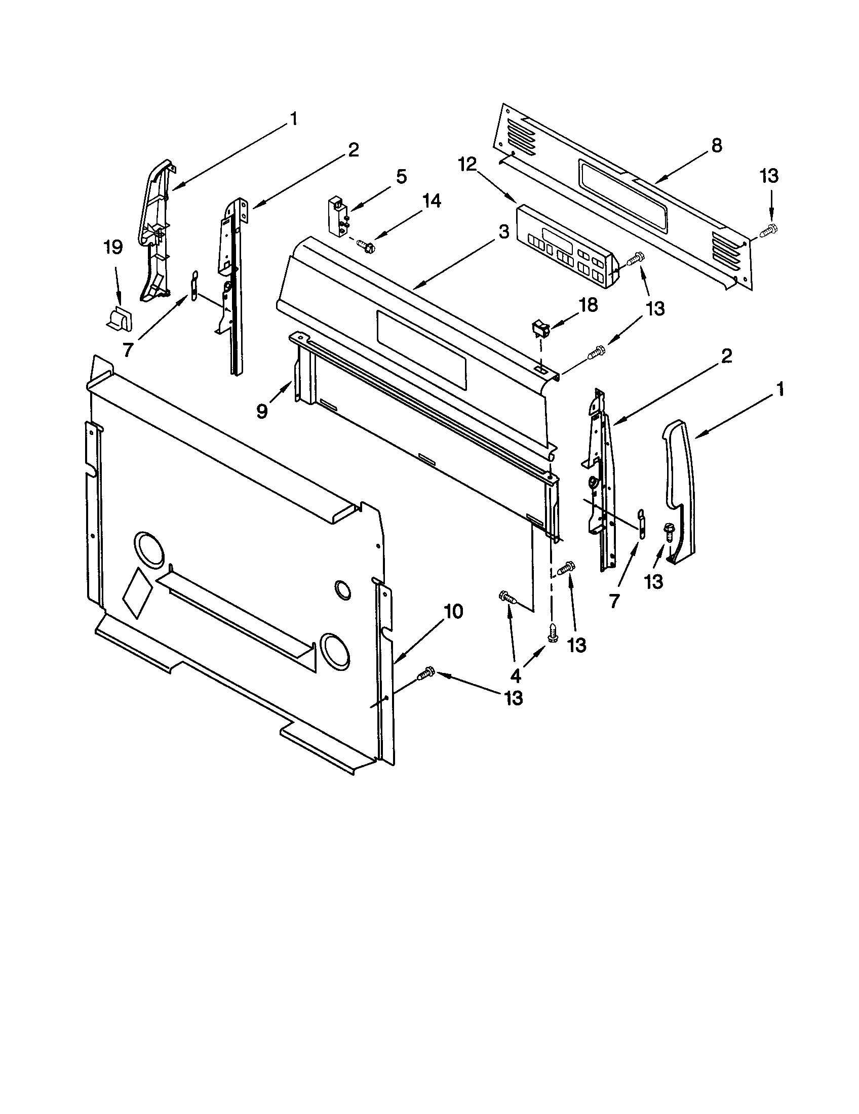 Whirlpool SF315PEGQ5 control panel diagram