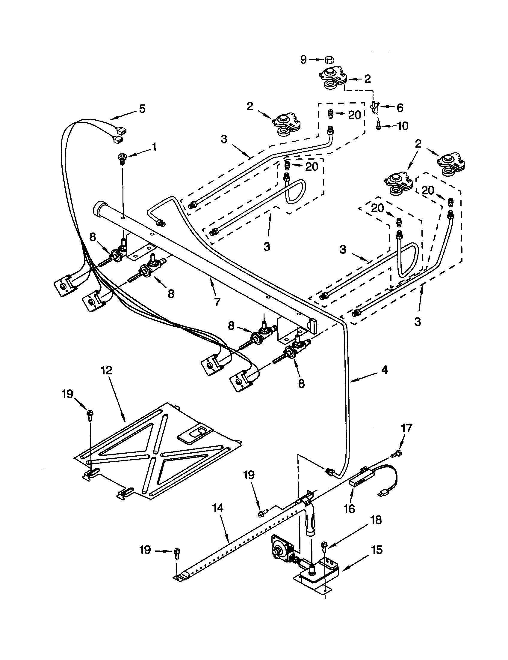 Whirlpool SF315PEGQ5 manifold diagram