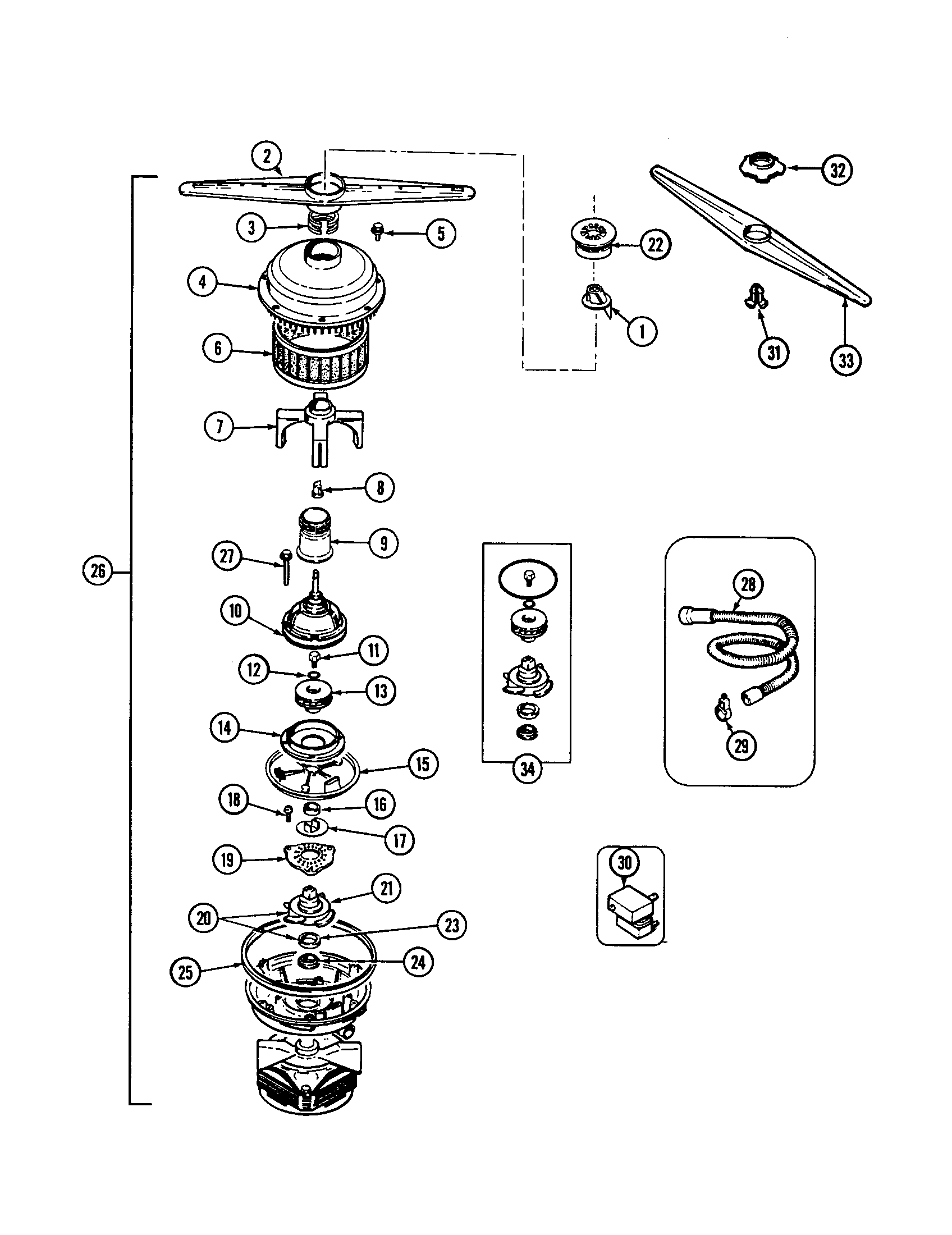 Maytag DWC7602ABE pump and motor diagram